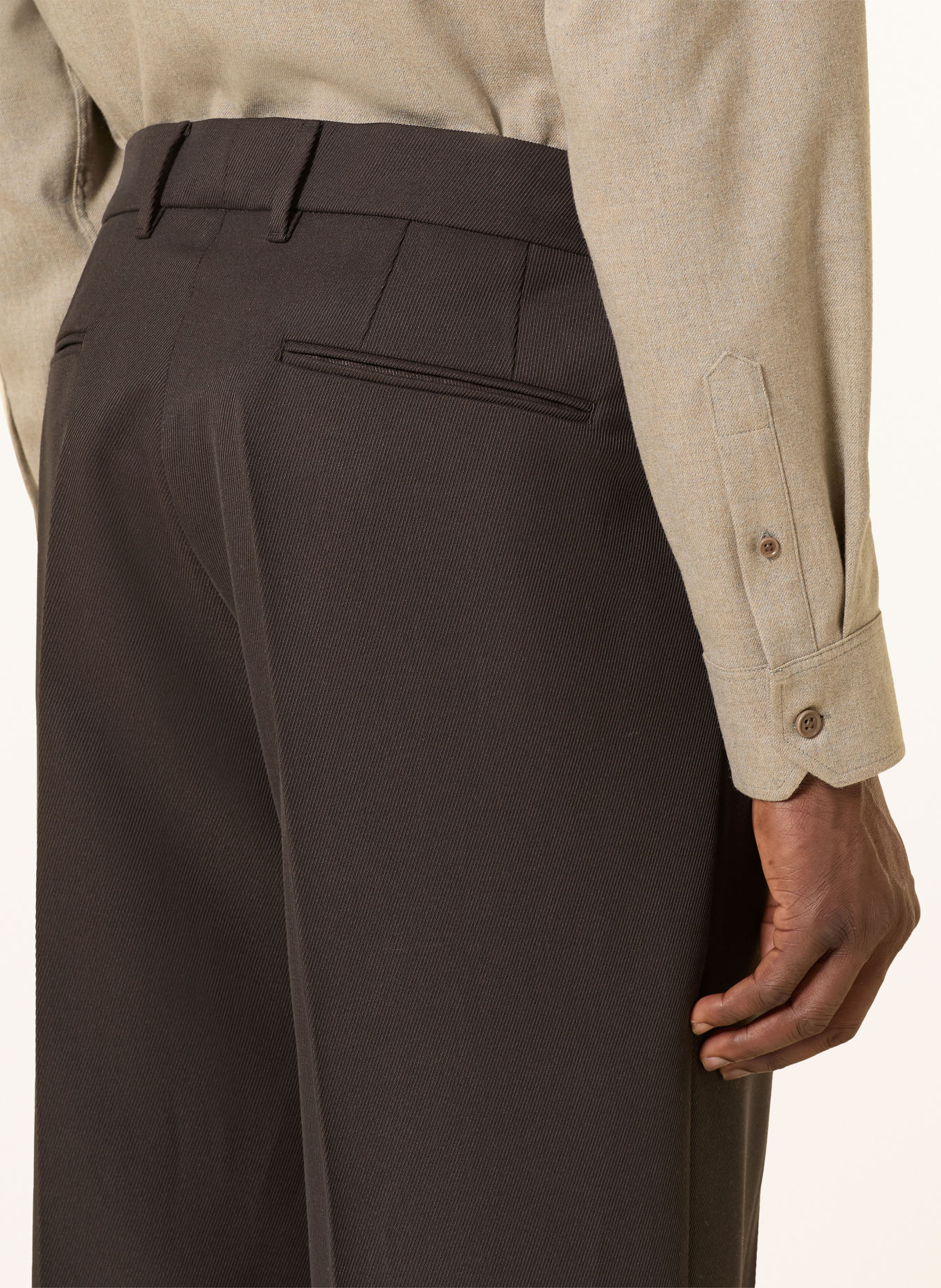 DRYKORN LEEK WIDE Regular Fit Pants: DARK BROWN