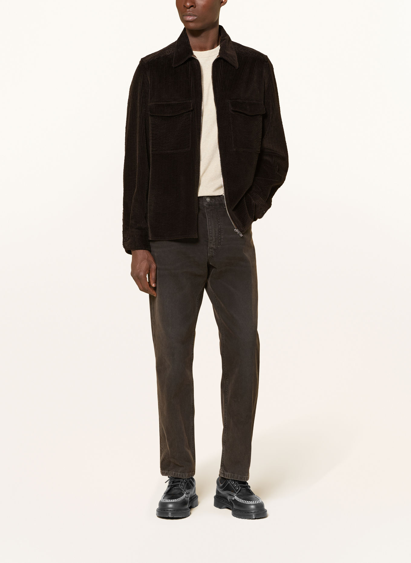 DRYKORN Corduroyhemd GUNRAY Comfort Fit: MARRON FONCÉ