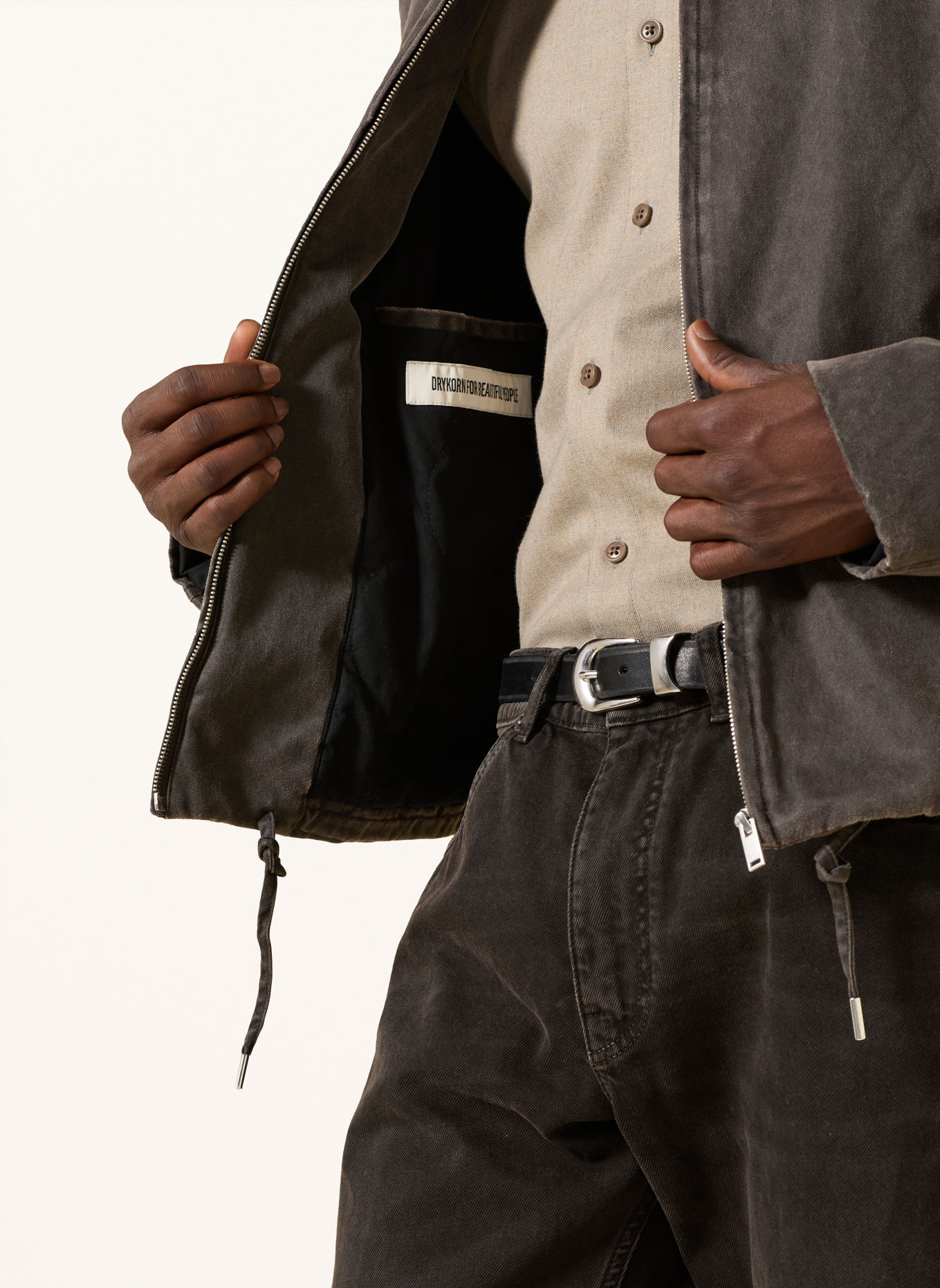 DRYKORN Blouson RIKKO: DUNKELGRAU / SCHWARZ