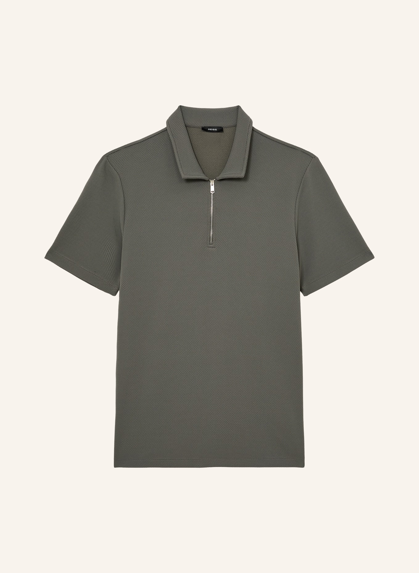 REISS Strick-Poloshirt FORNO: GRAU
