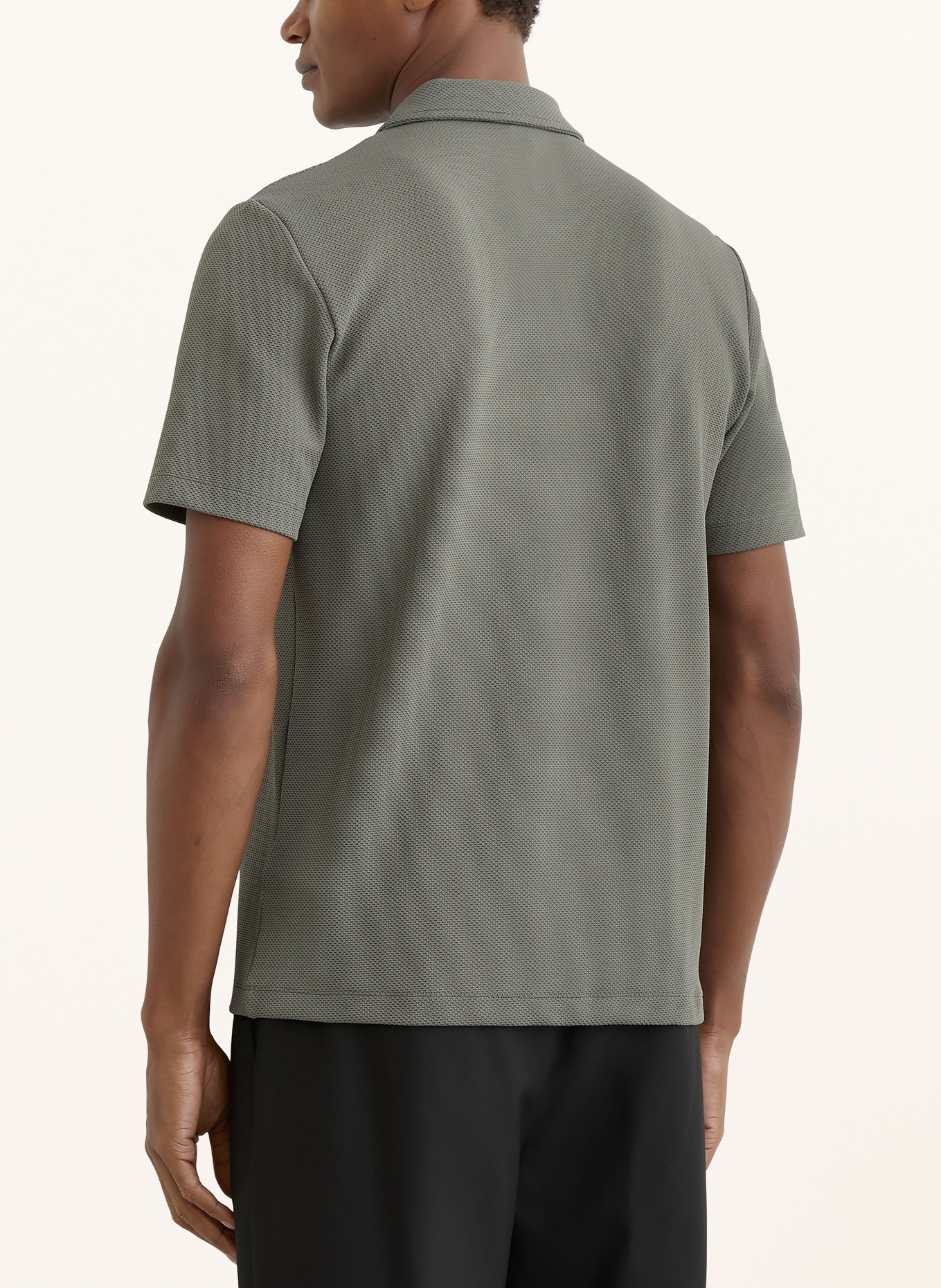 REISS Strick-Poloshirt FORNO: GRAU