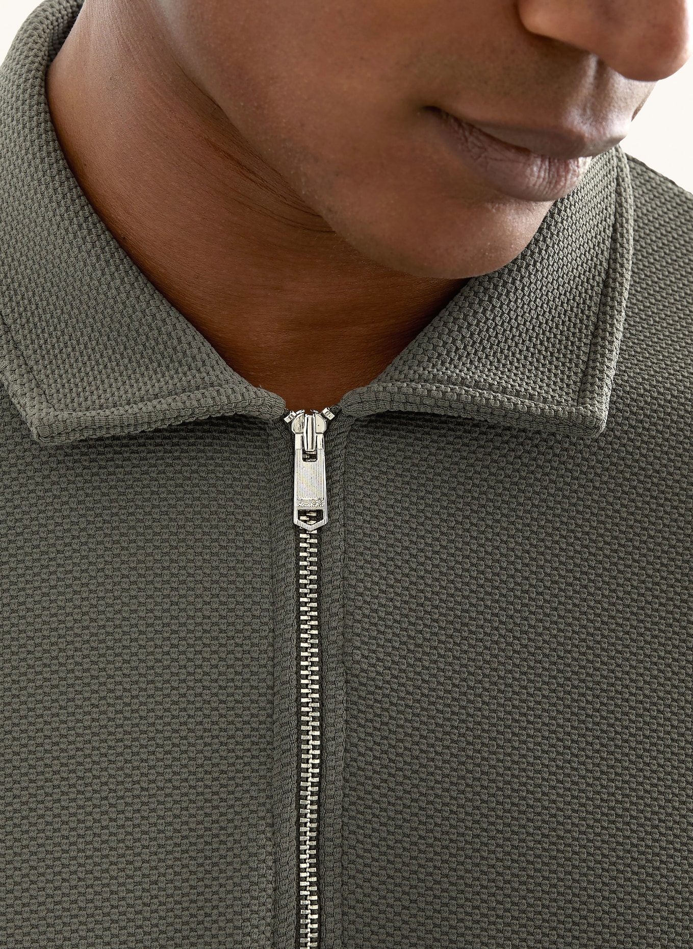 REISS Strick-Poloshirt FORNO: GRAU