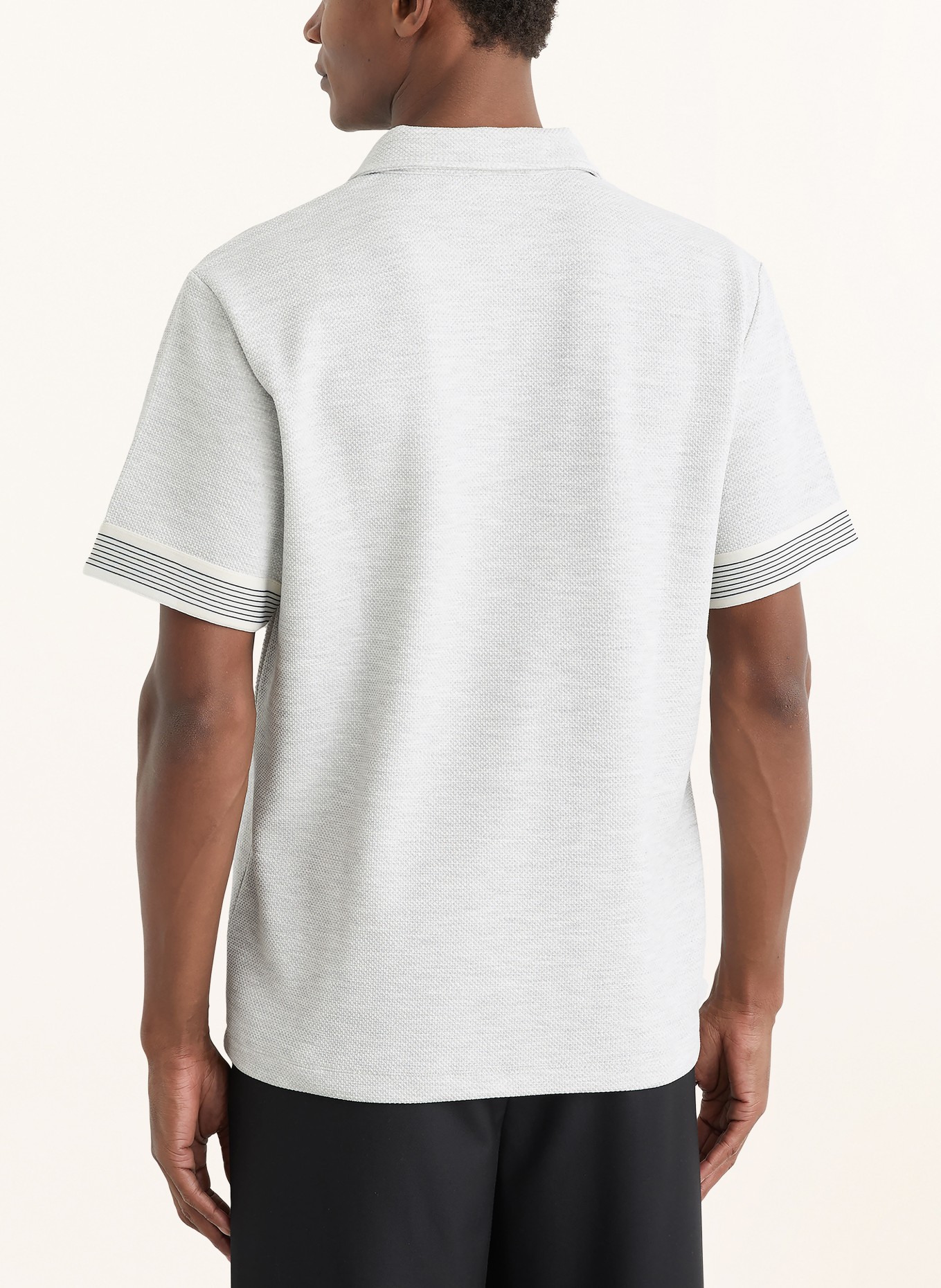 REISS Polo en maille BRUNO: GRIS CLAIR