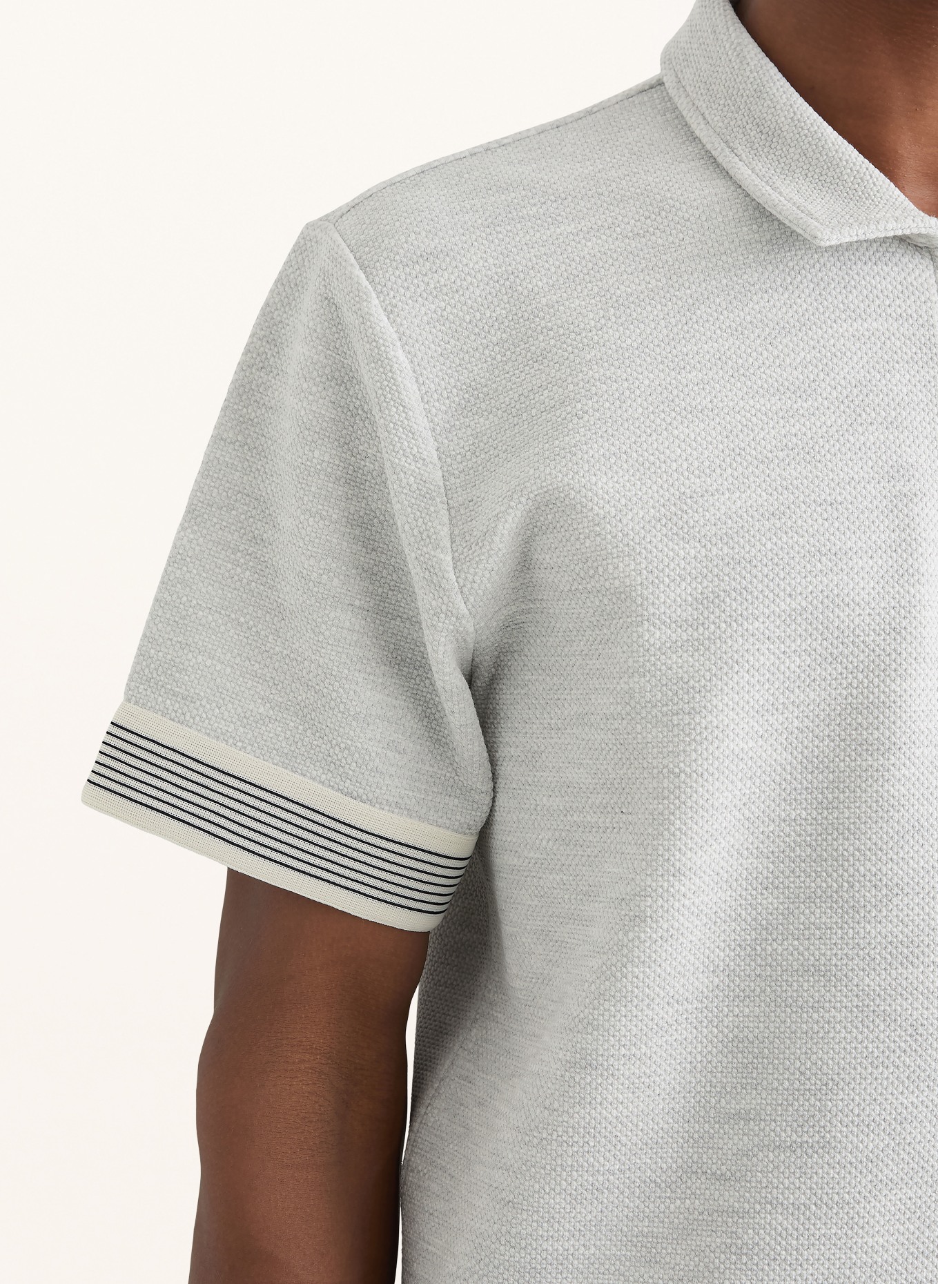 REISS Polo en maille BRUNO: GRIS CLAIR