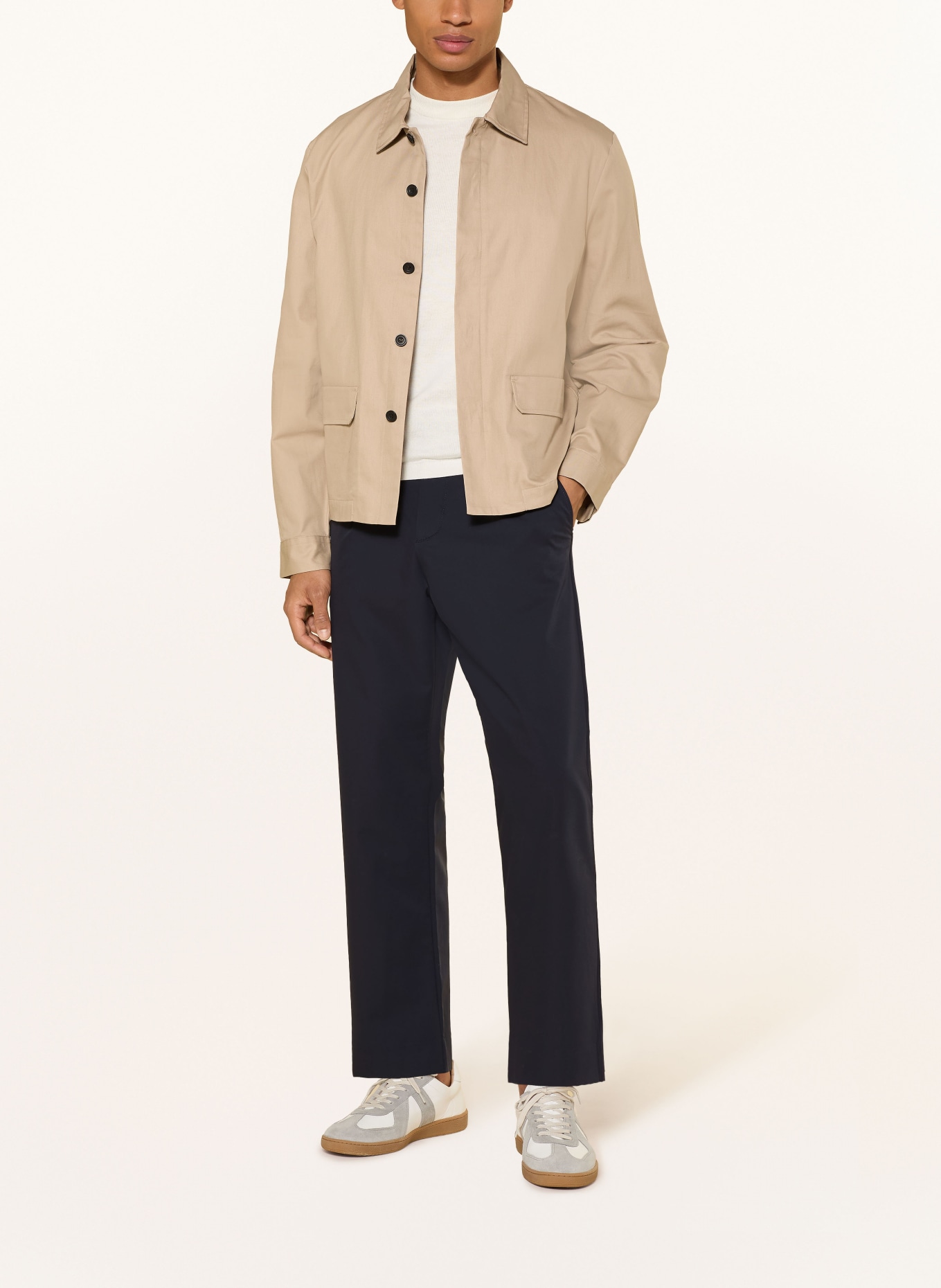 PAUL Chino met normale pasvorm: DONKERBLAUW