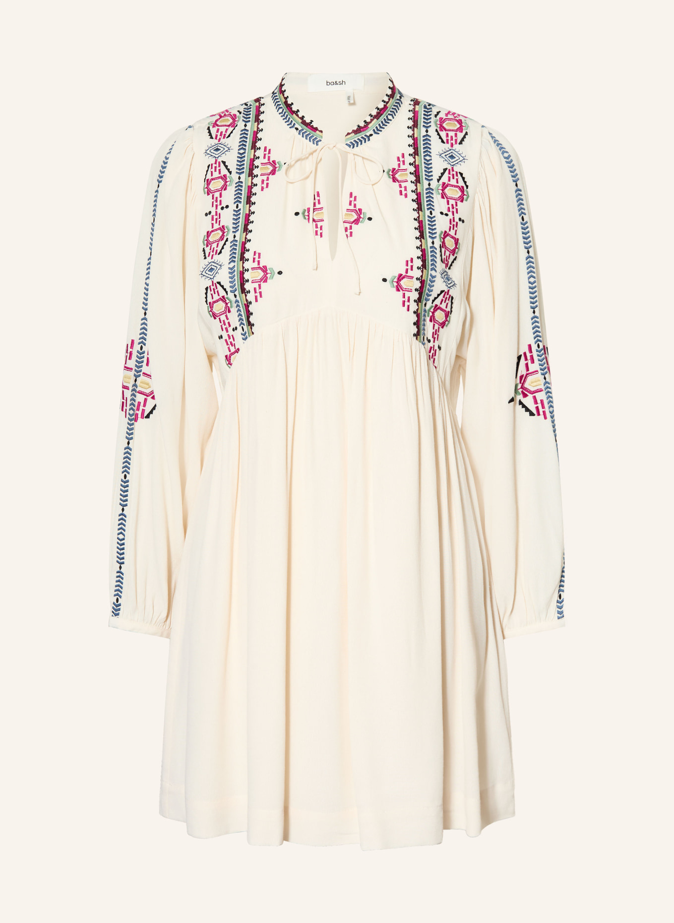 ba&sh Kleid TELMA: ECRU / LILA / DUNKELBLAU