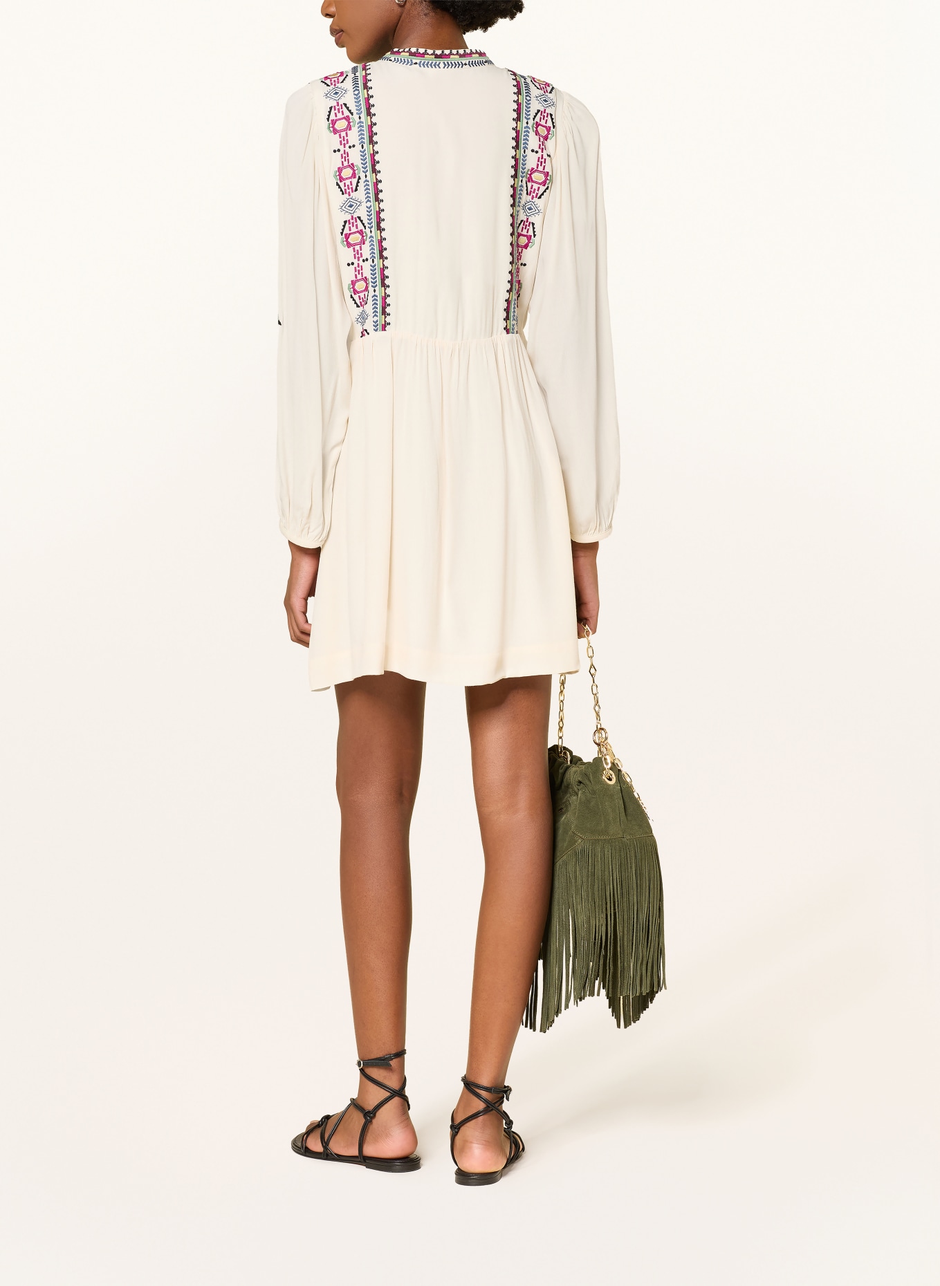 ba&sh Kleid TELMA: ECRU / LILA / DUNKELBLAU