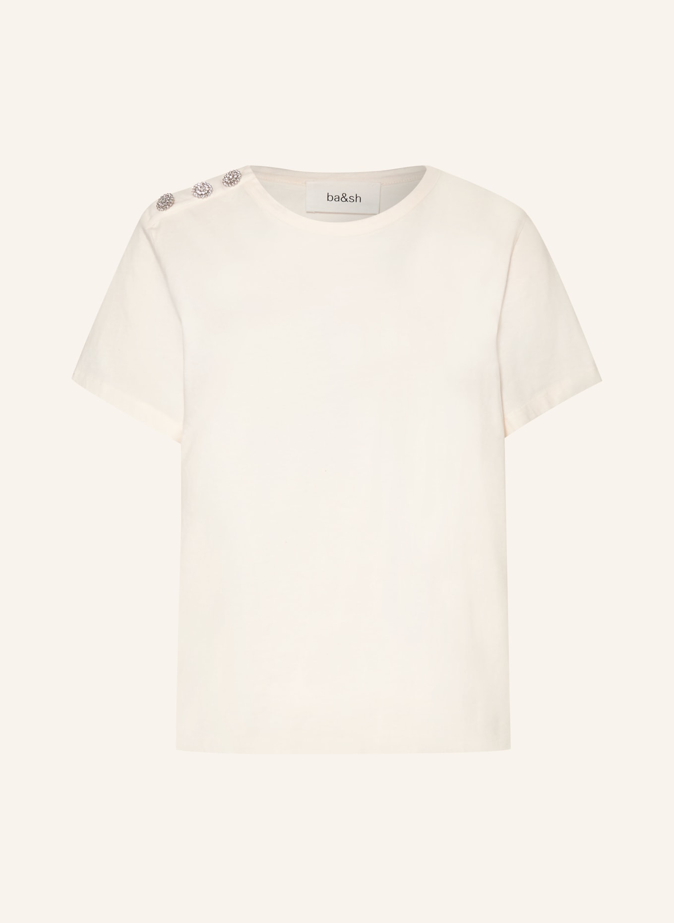 ba&sh T-Shirt ELMER mit Schmucksteinen: WEISS