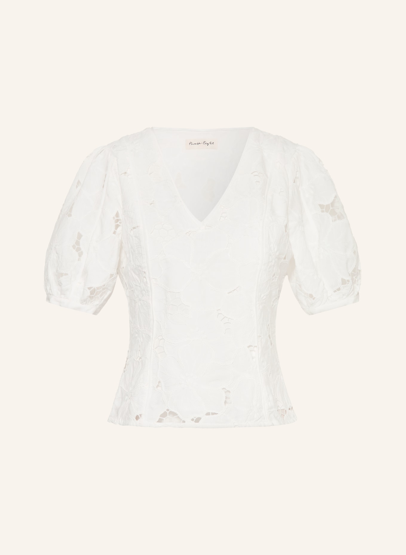 Phase Eight Blouse MARINA met opengewerkte kant: ECRU