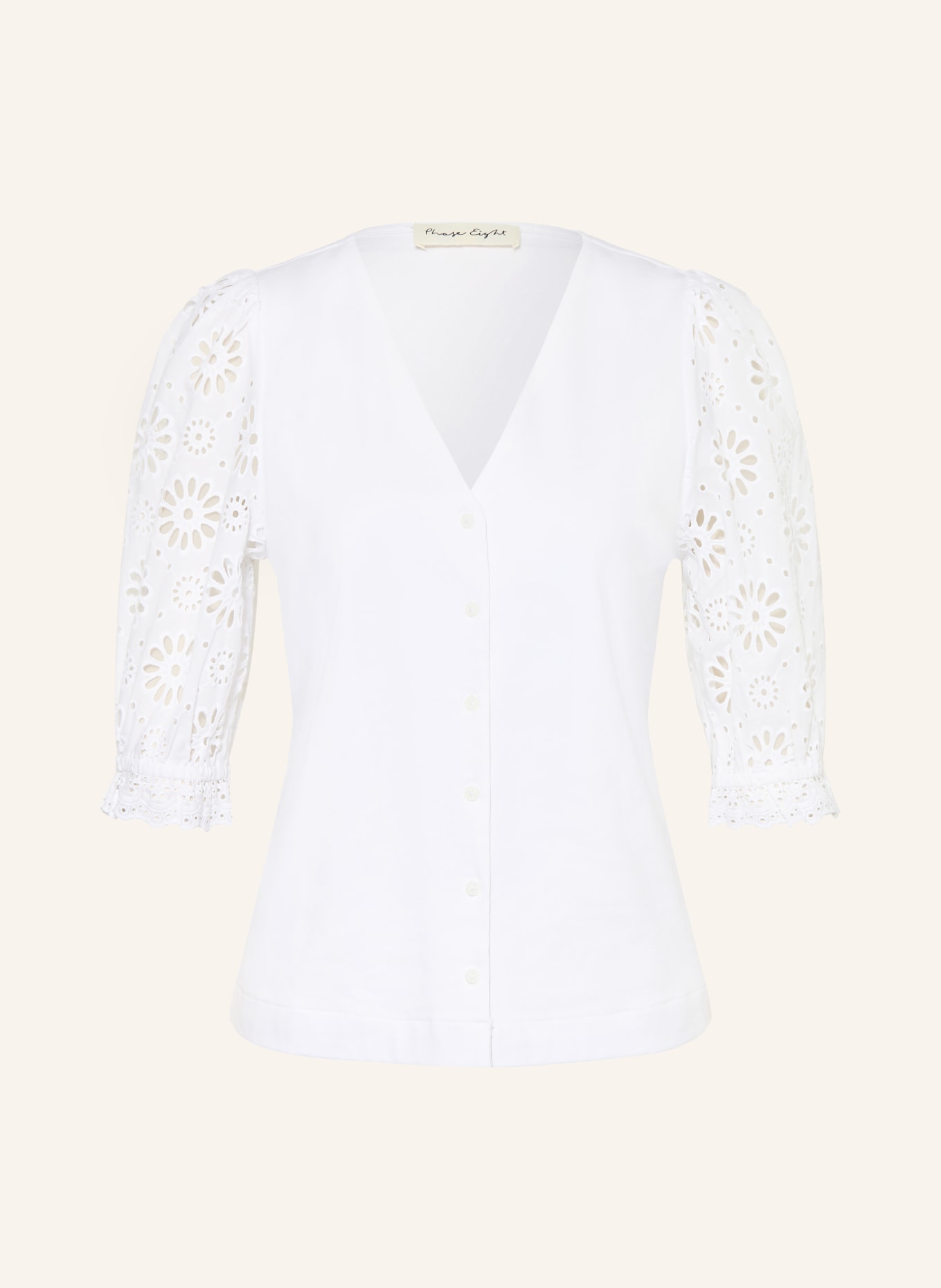 Phase Eight Blouse ELEANOR met opengewerkte kant: WIT