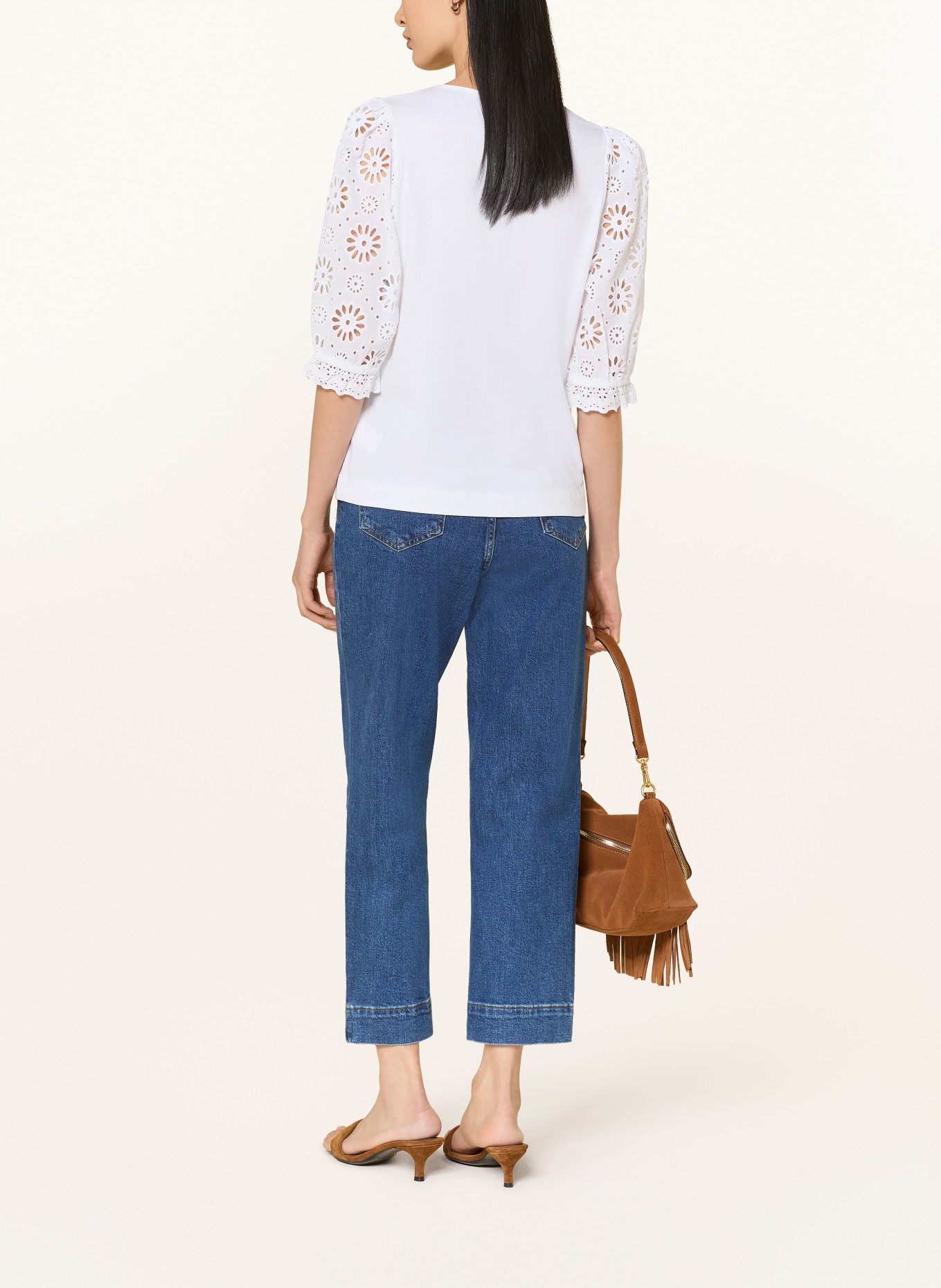 Phase Eight Blouse ELEANOR met opengewerkte kant: WIT