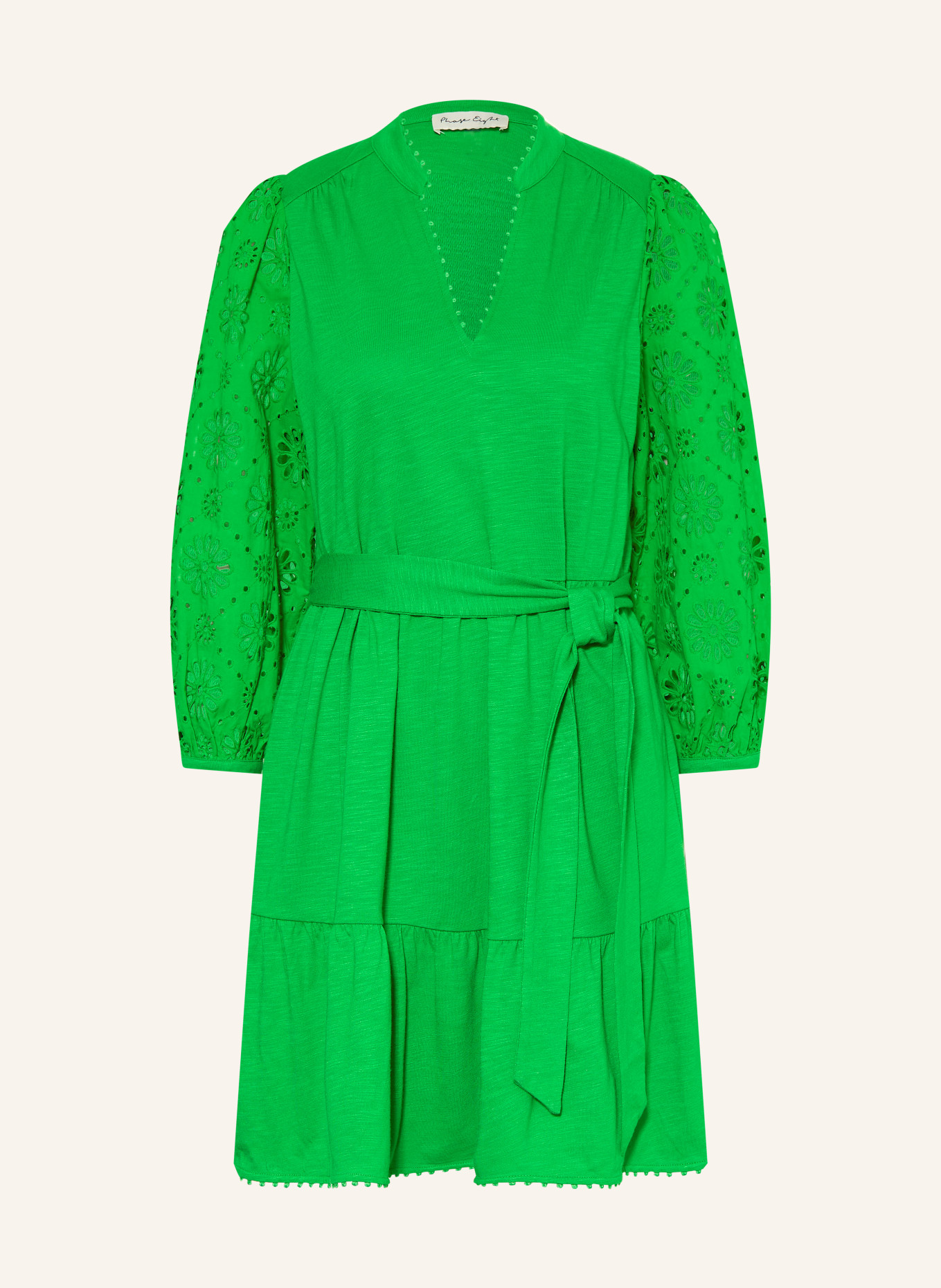 Phase Eight Sukienka FLORIE z mieszanki materiałów z rękawami 3/4: ZIELONY