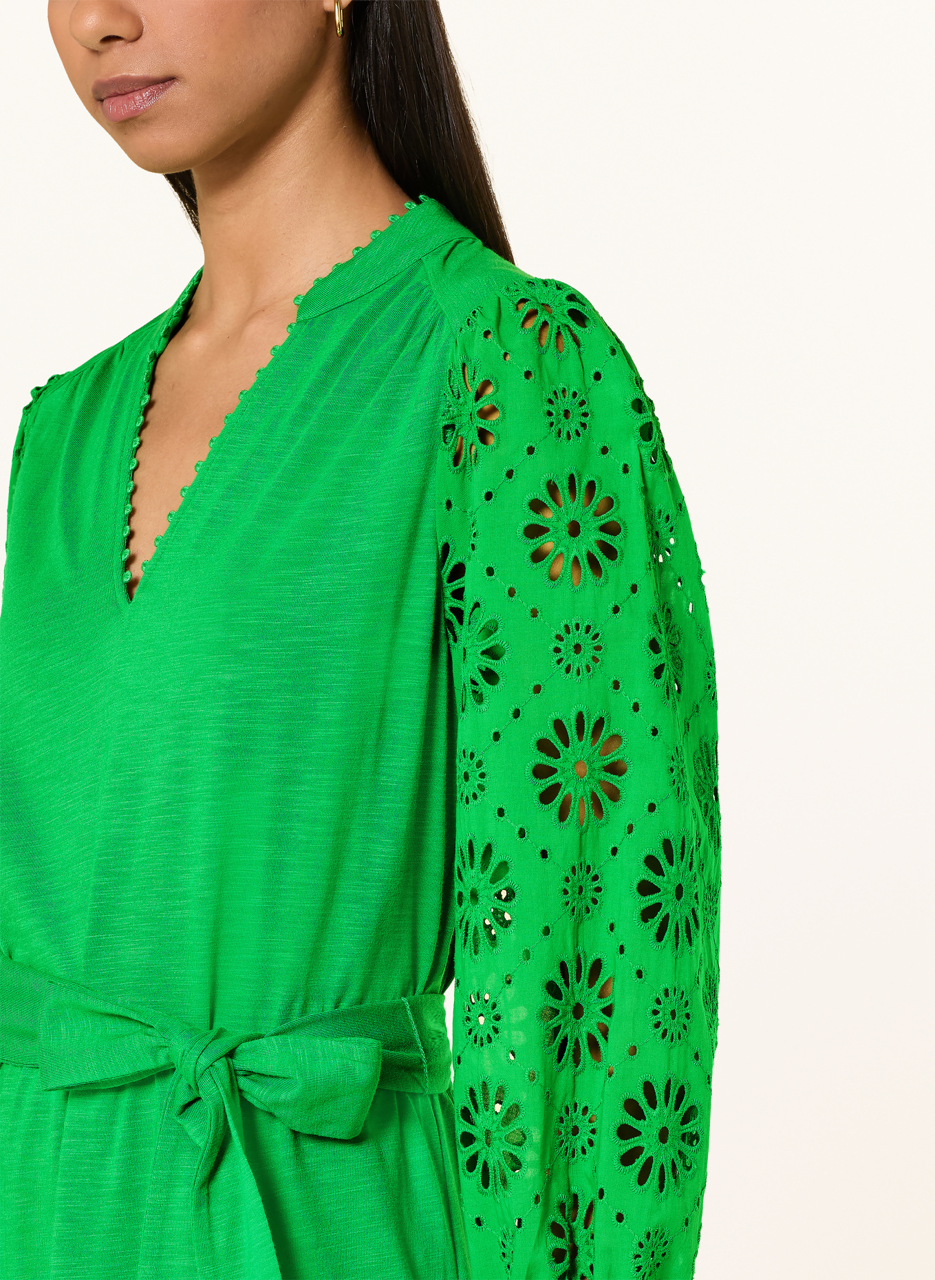 Phase Eight Sukienka FLORIE z mieszanki materiałów z rękawami 3/4: ZIELONY