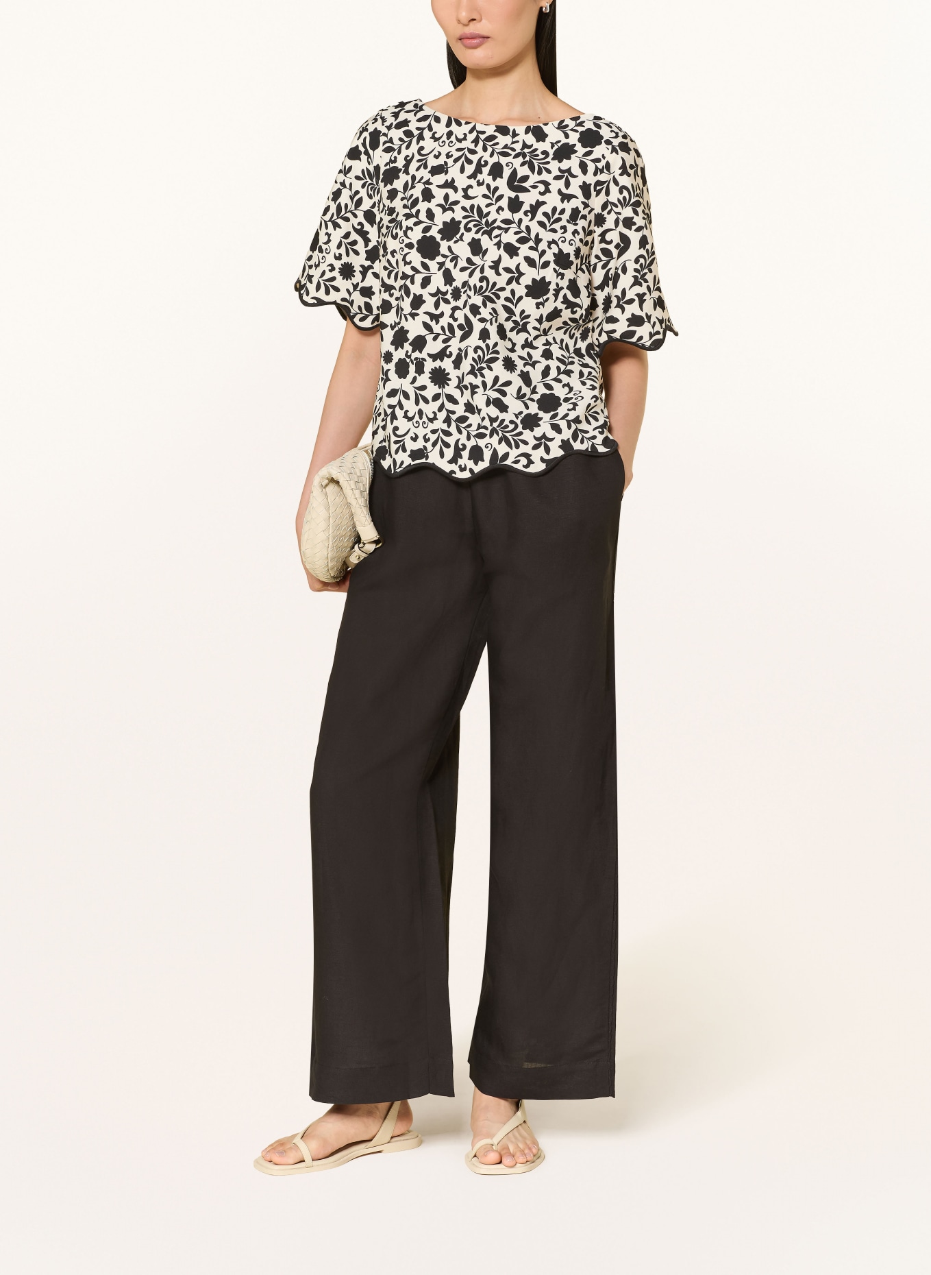 Phase Eight Marlenehose ROWAN mit Leinen: SCHWARZ