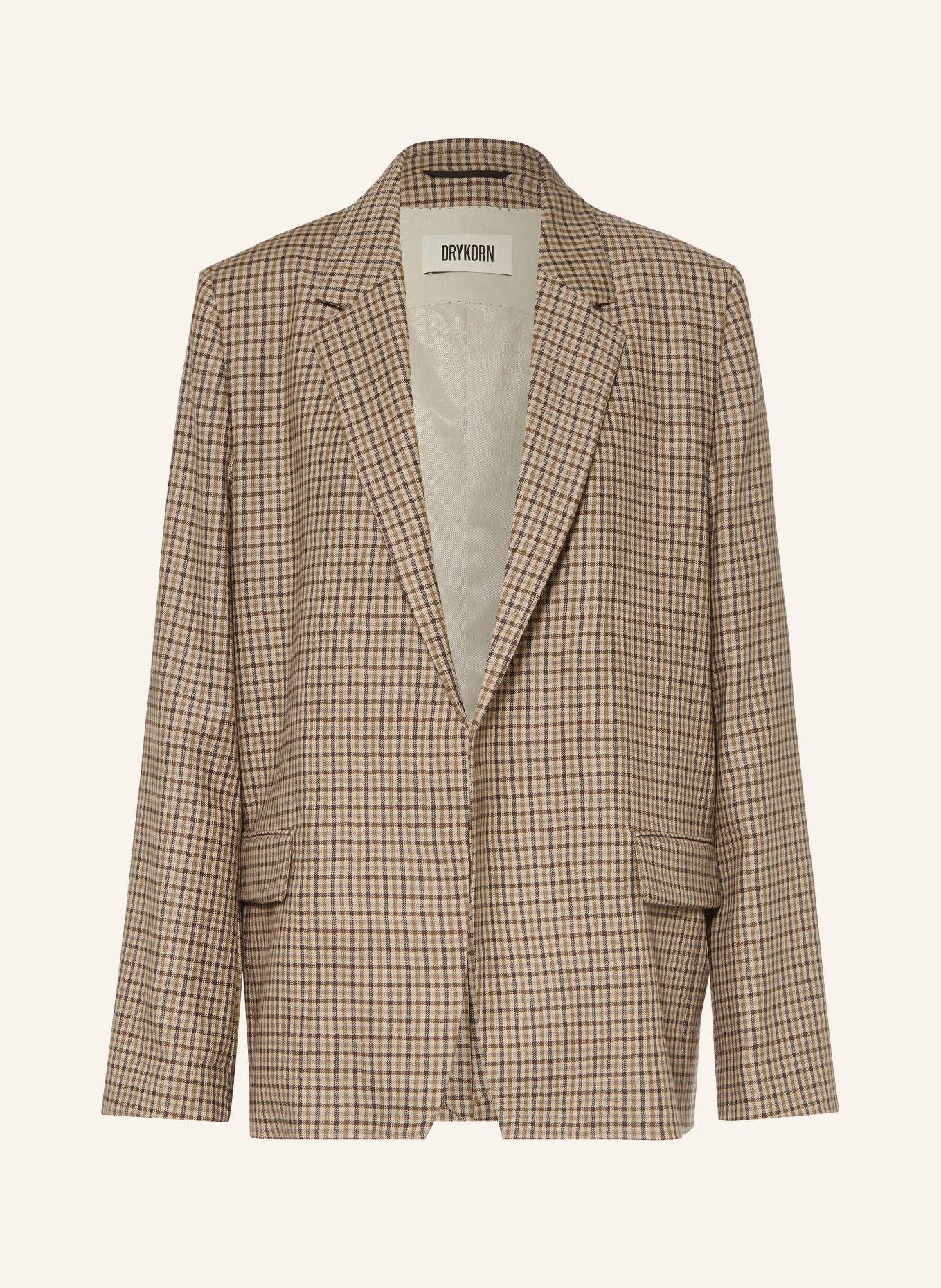 DRYKORN Lange blazer SHENTON: LICHTBRUIN / BRUIN / KAKI