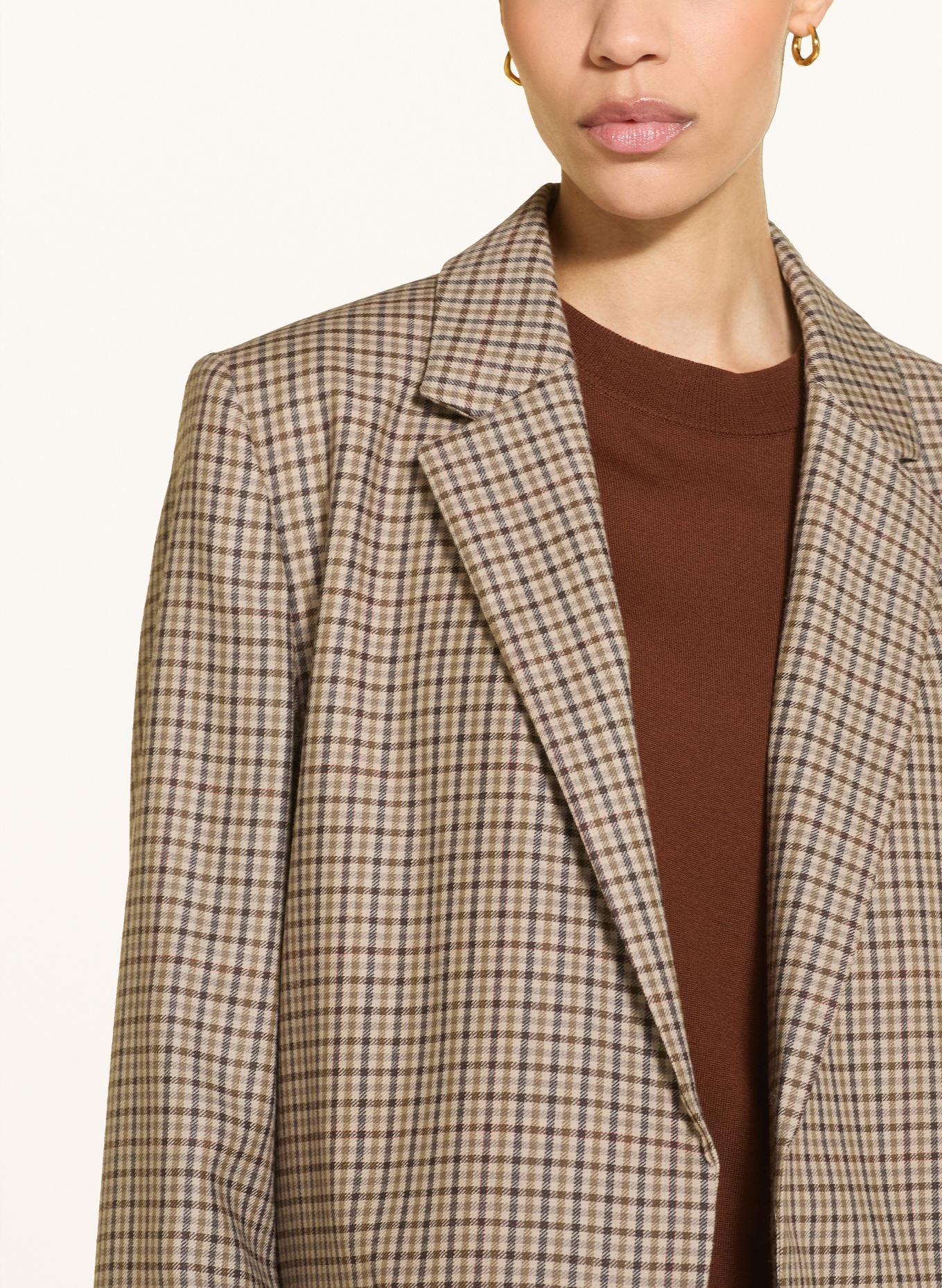 DRYKORN Lange blazer SHENTON: LICHTBRUIN / BRUIN / KAKI