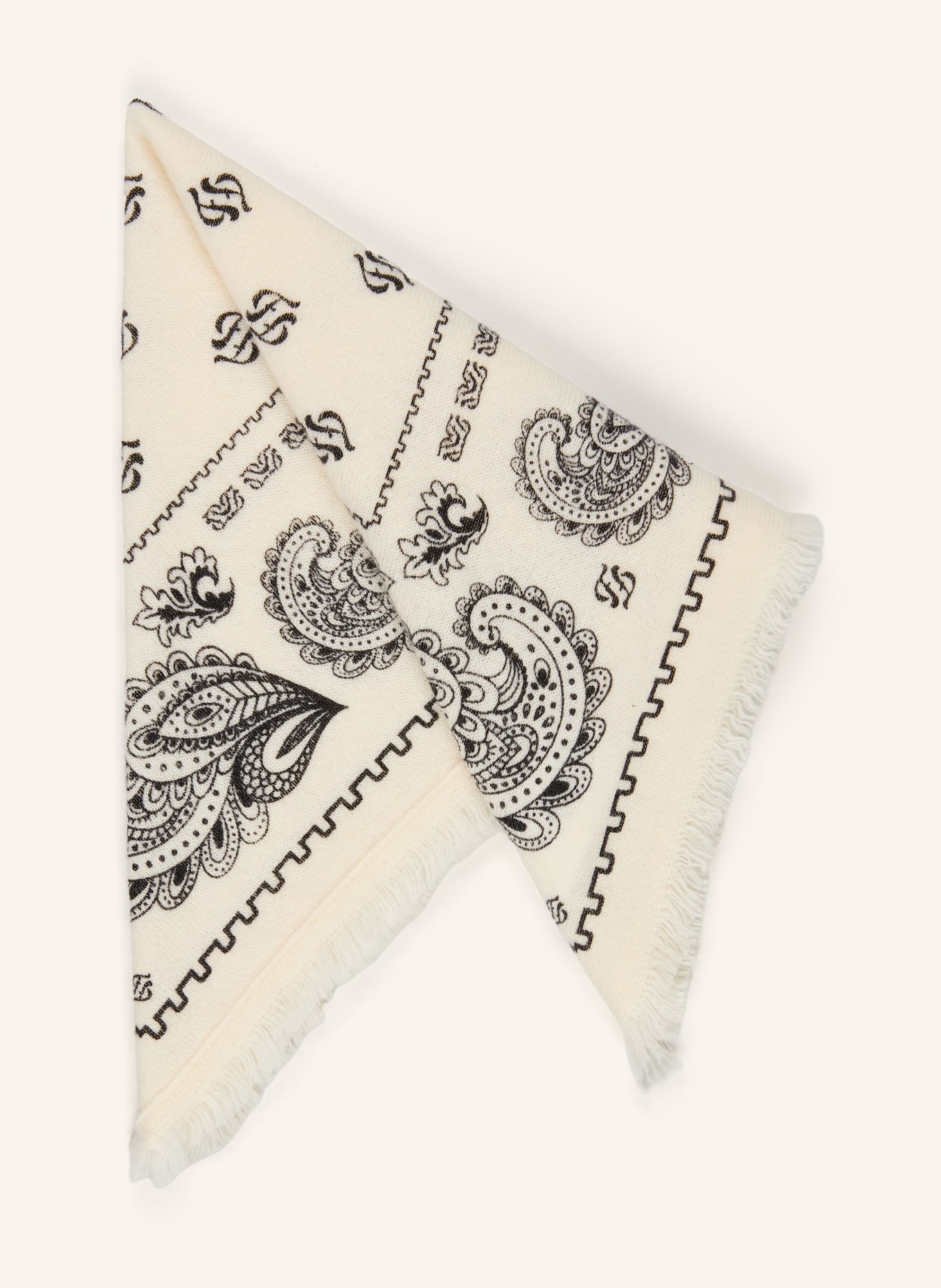 FROM FUTURE écharpe en cachemire: ÉCRU / NOIR