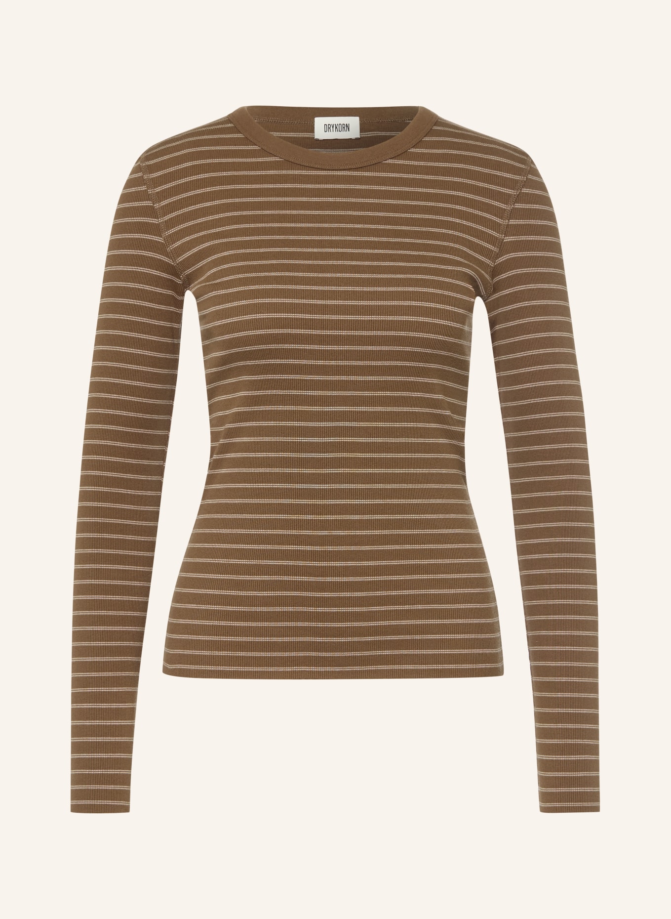 DRYKORN Longsleeve NURIT: KHAKI / CREME