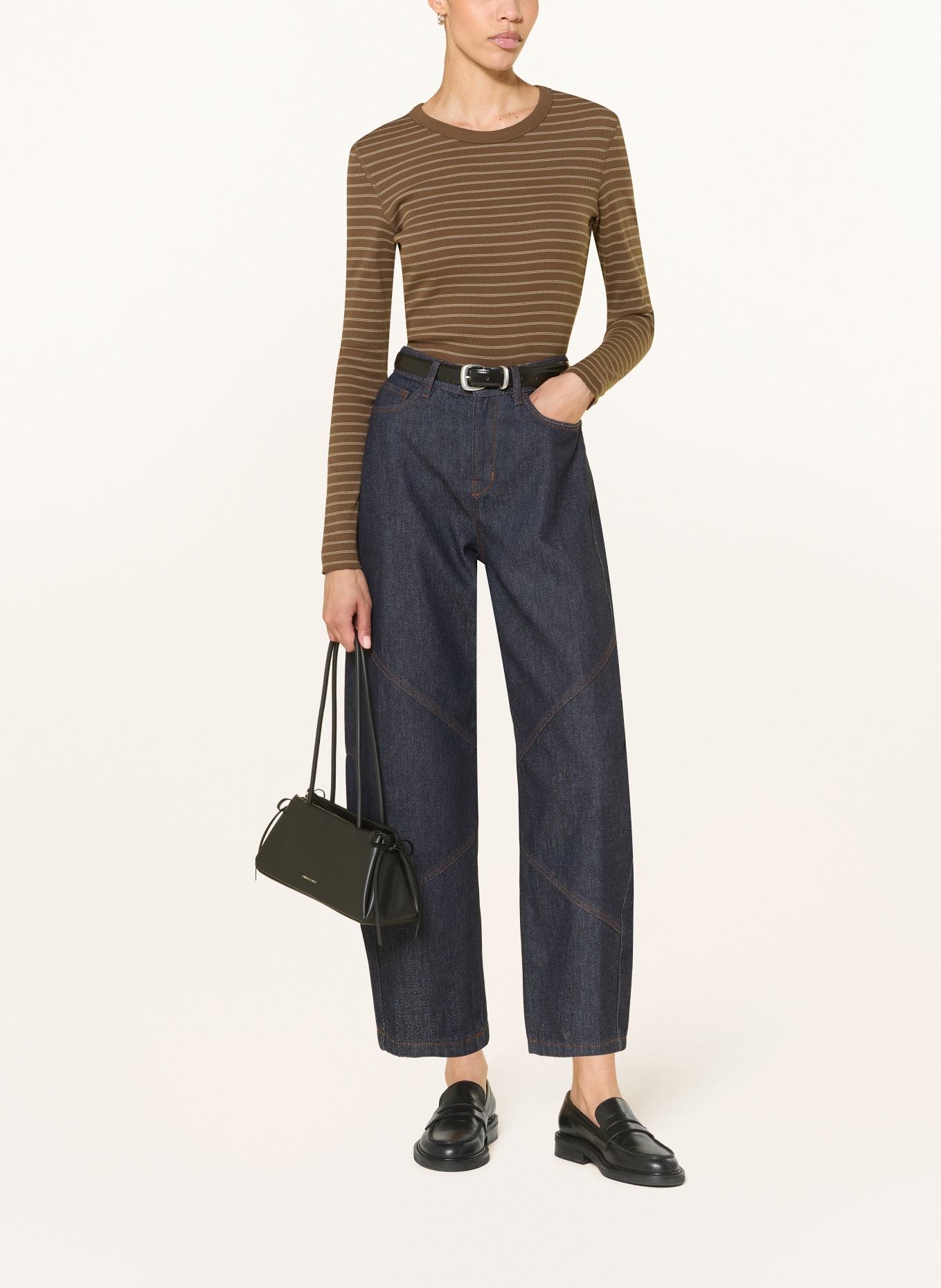 DRYKORN Longsleeve NURIT: KHAKI / CREME
