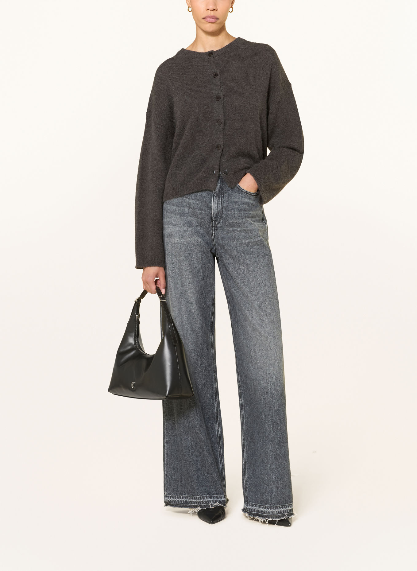 DRYKORN MARWENI Cardigan with Alpaca: DARK GRAY