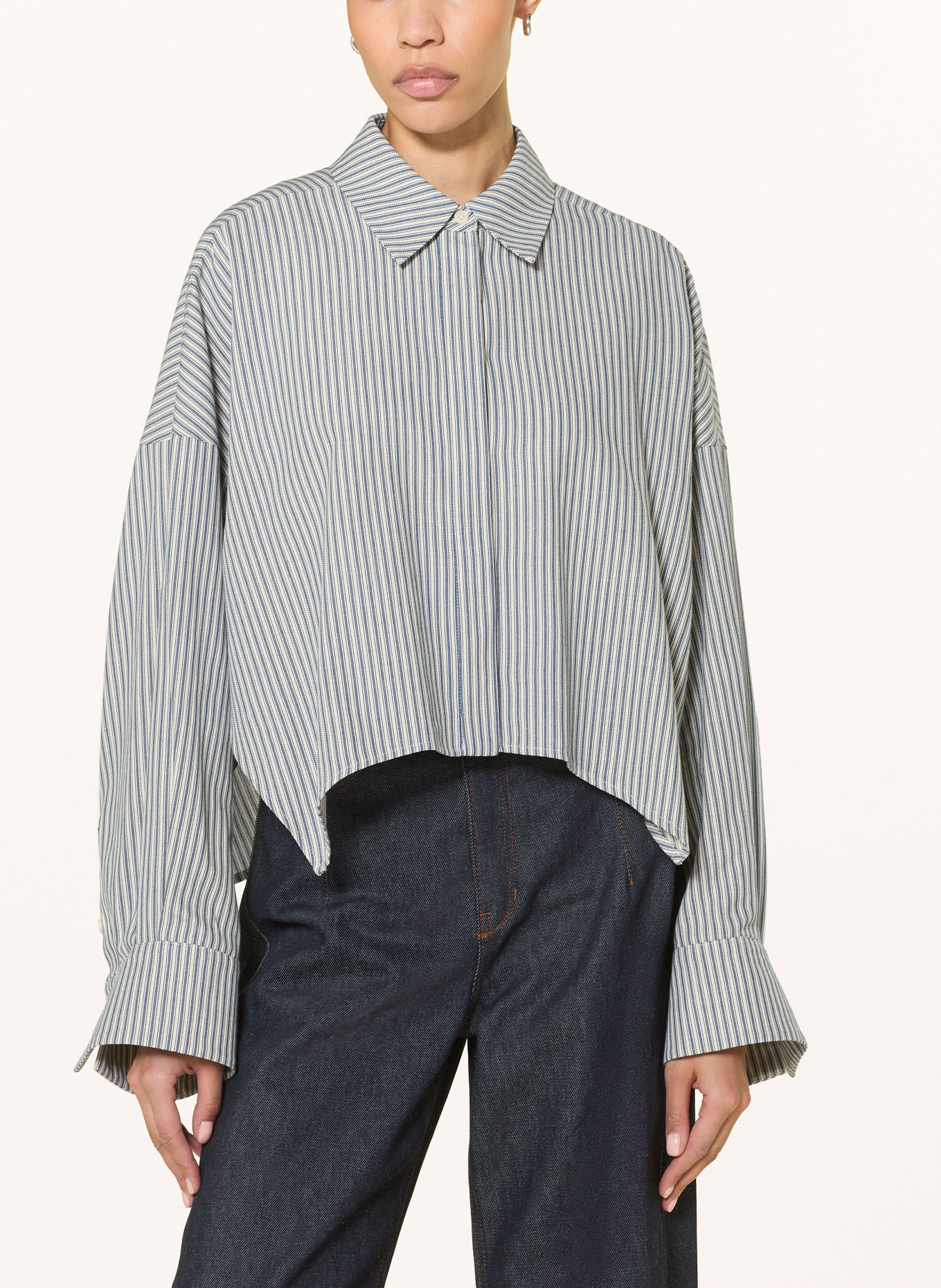 DRYKORN OSHIA Shirt Blouse: BLUE / WHITE