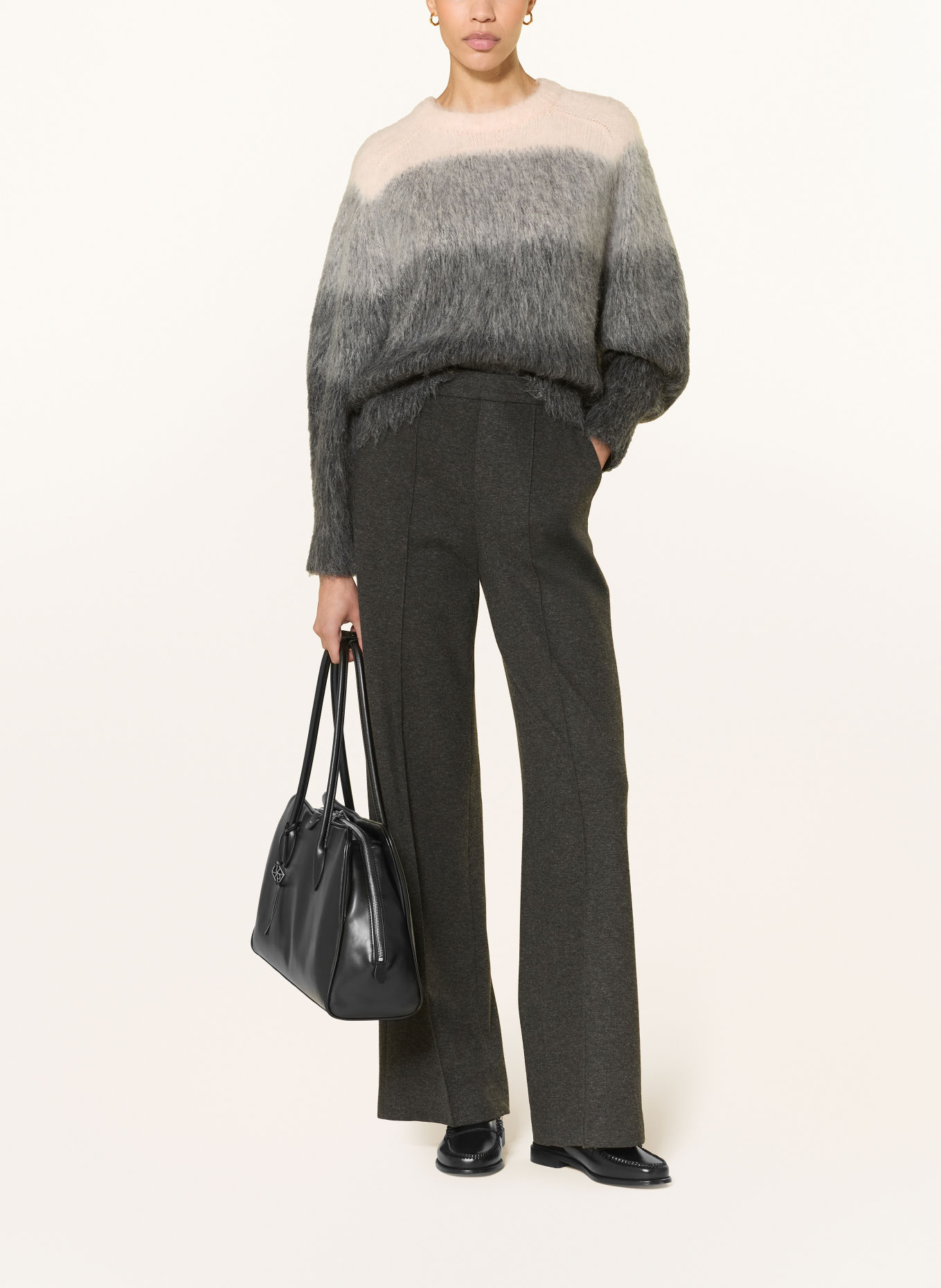DRYKORN Trui GINNIFER met alpaca: DONKERGRIJS / ROSE CLAIR / GRIJS