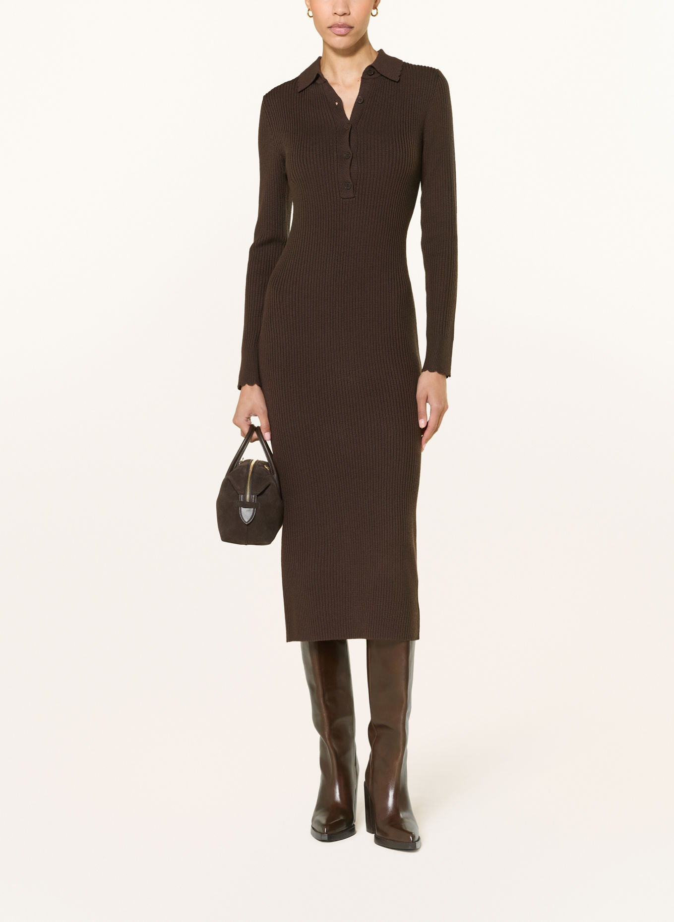 DRYKORN Strickkleid AMARILA: DUNKELBRAUN