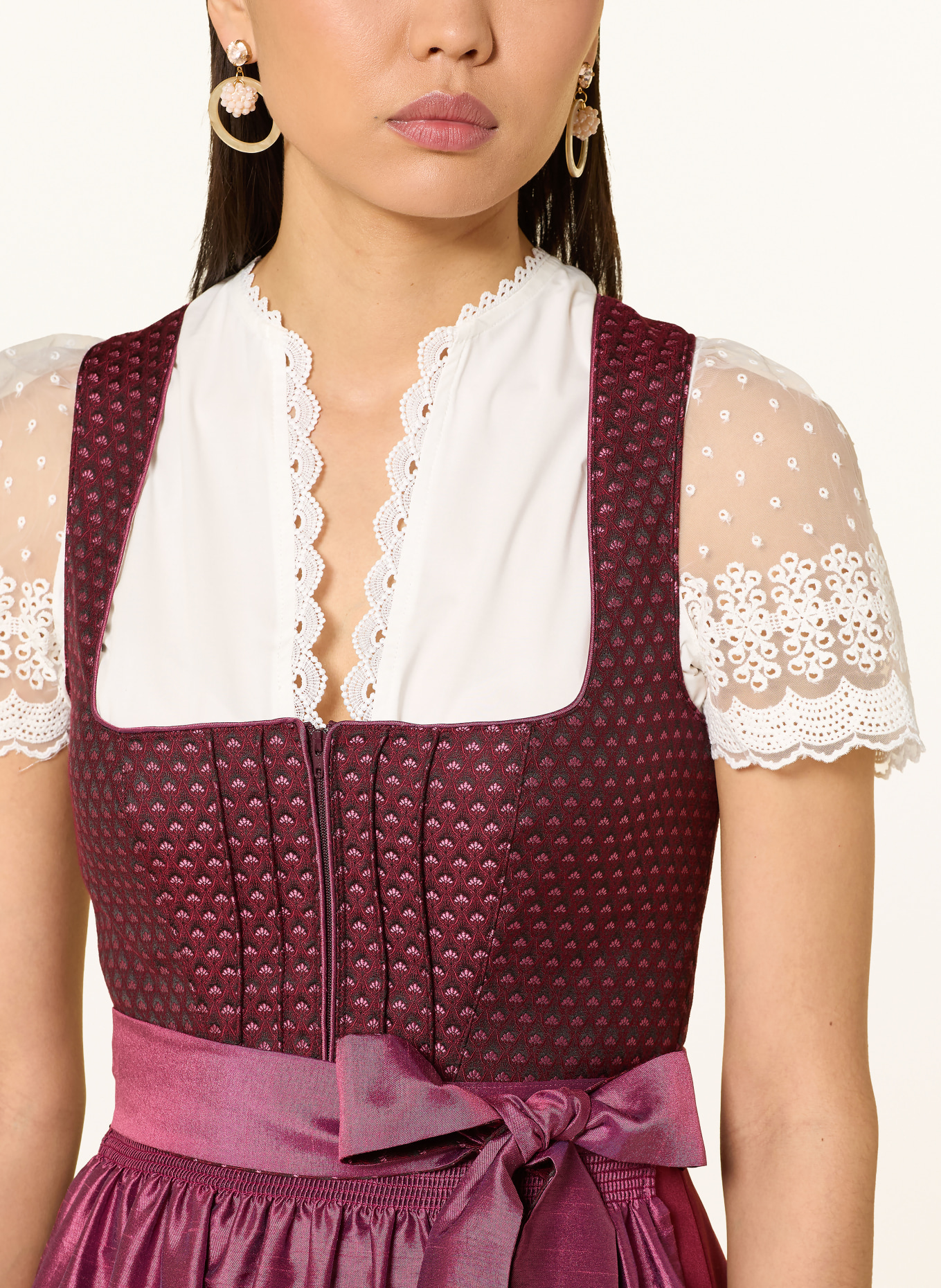 KRÜGER Bluzka dirndl z koronką: BIAŁY