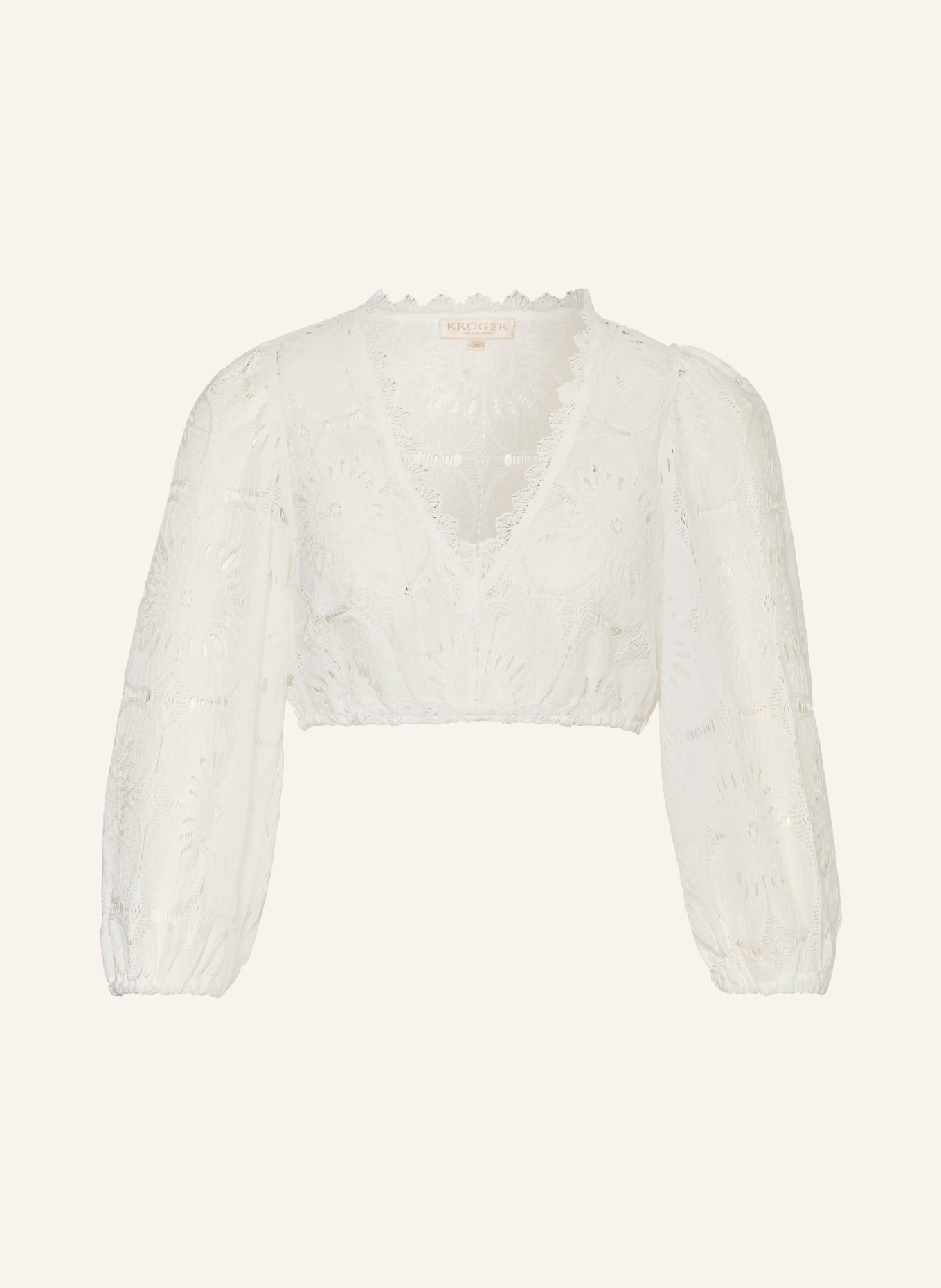 KRÜGER Dirndlbluse aus Lochspitze: WEISS