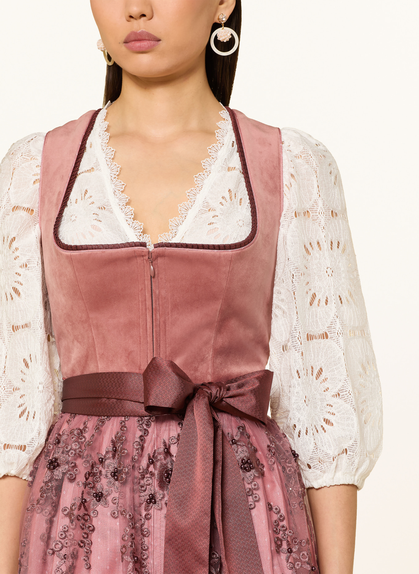 KRÜGER Dirndlbluse aus Lochspitze: WEISS