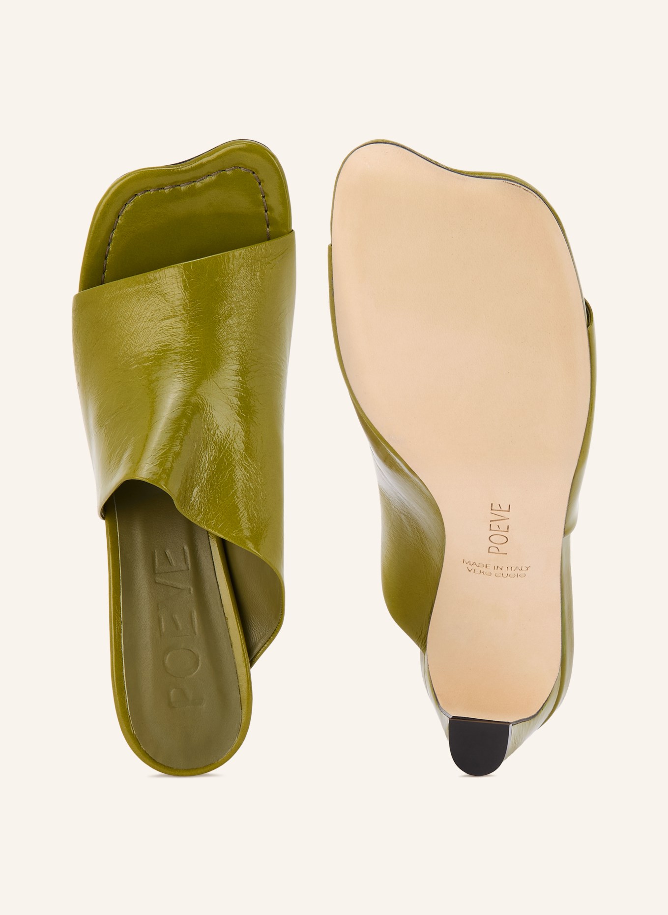 POEVE Mules MAVIS: OLIJF