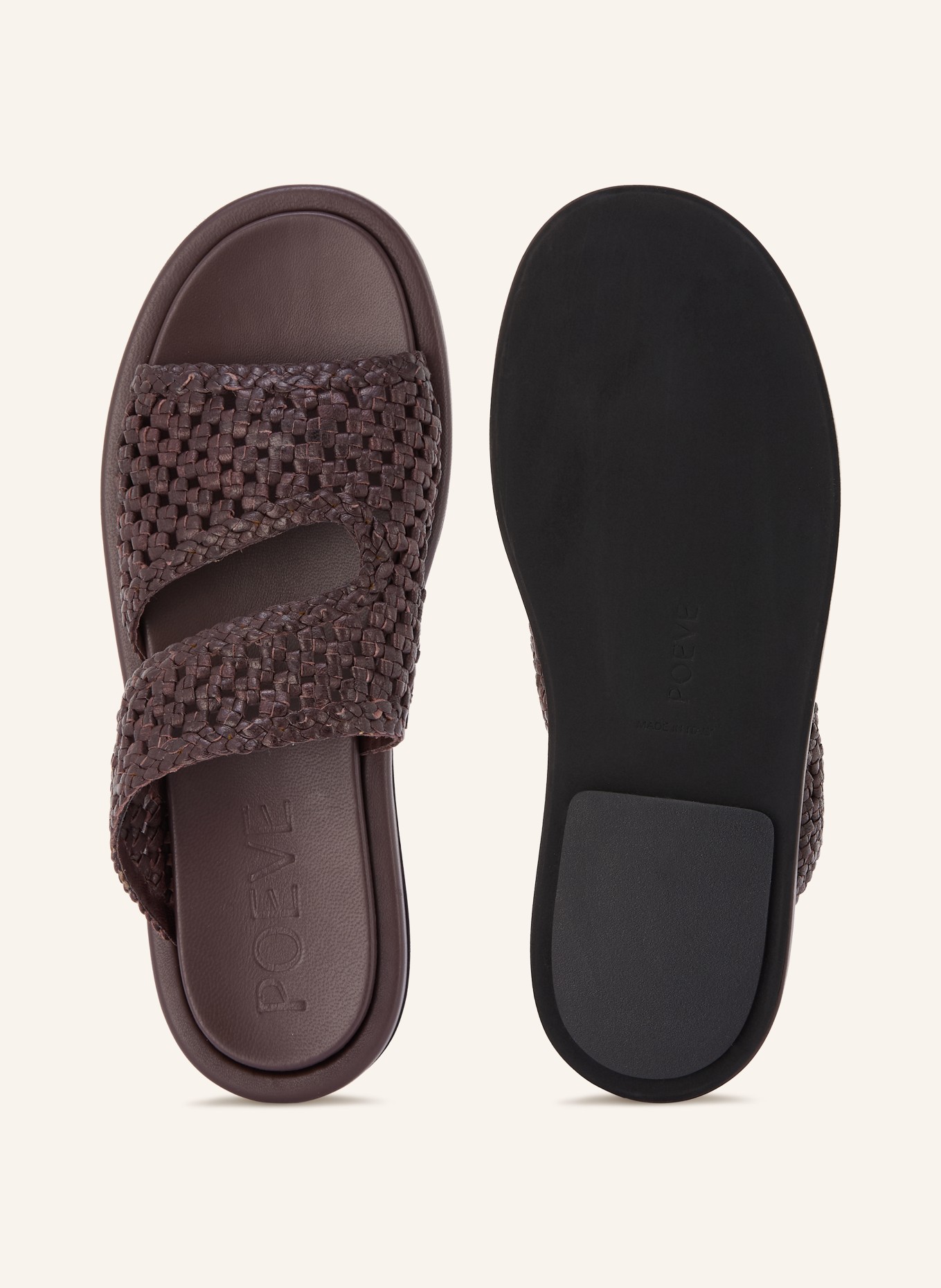 POEVE Slippers DELPHINE: MARRON FONCÉ