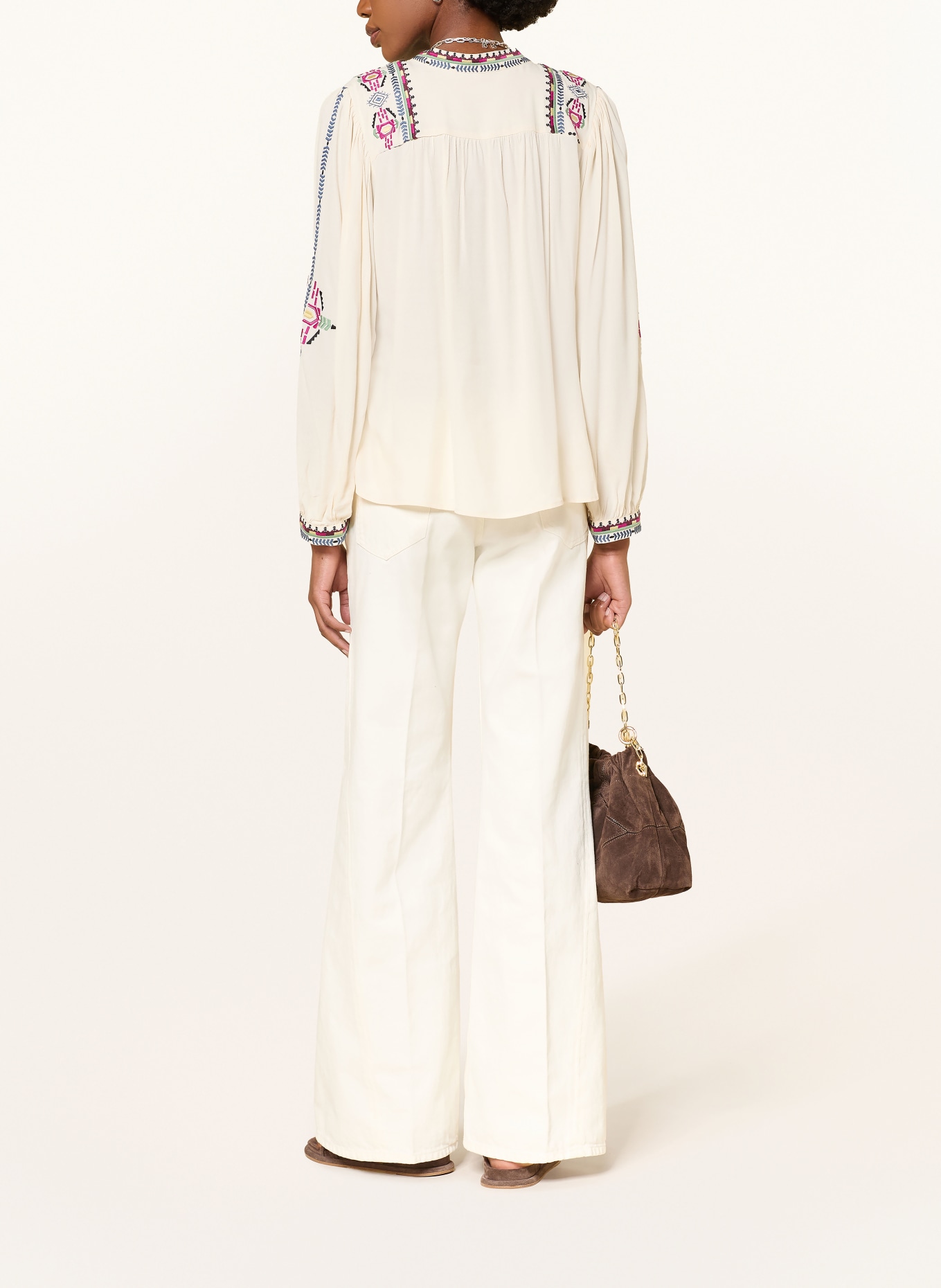 ba&sh Blusenshirt TILT: CREME / PINK / HELLGRÜN