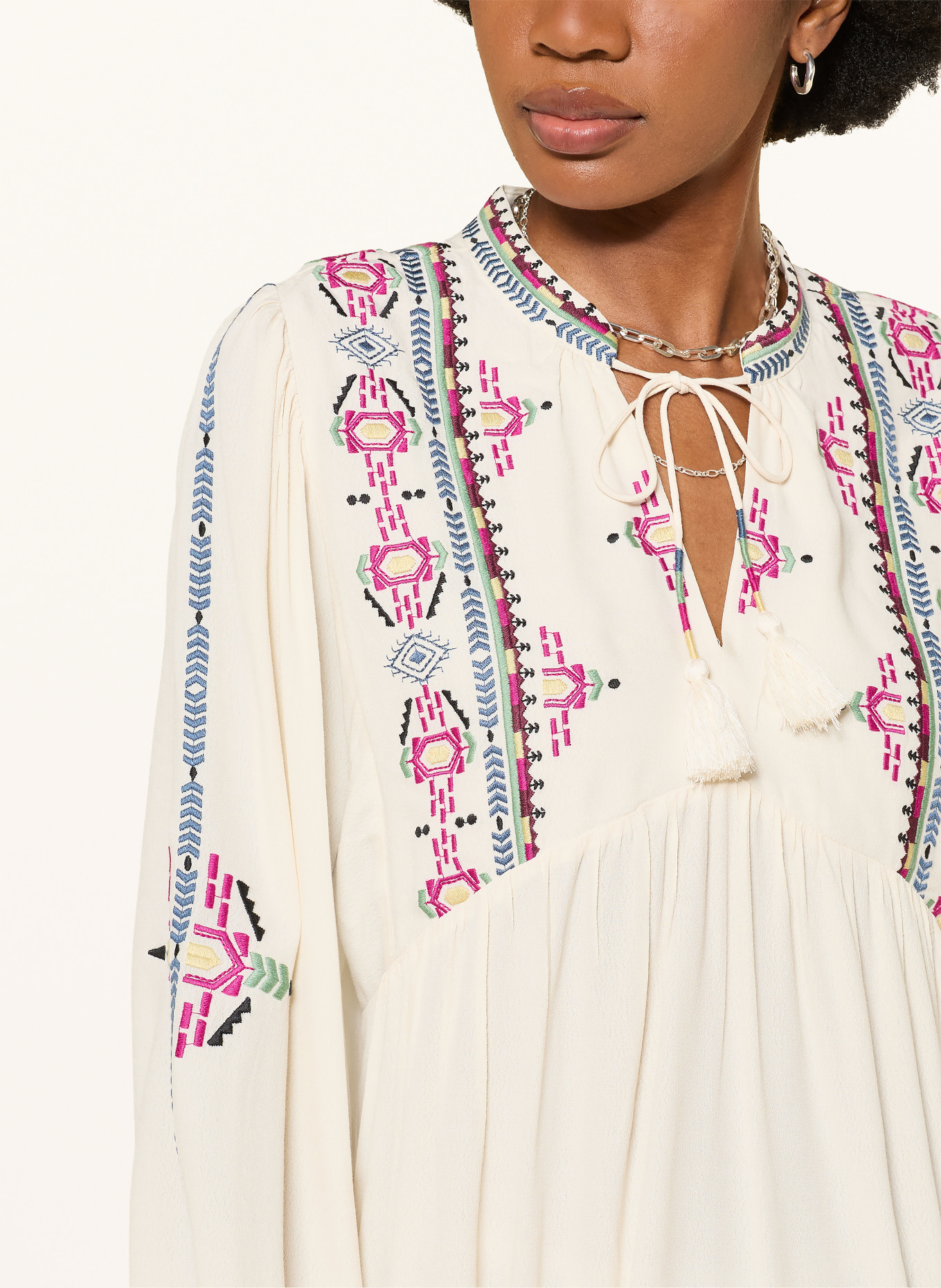 ba&sh Blusenshirt TILT: CREME / PINK / HELLGRÜN