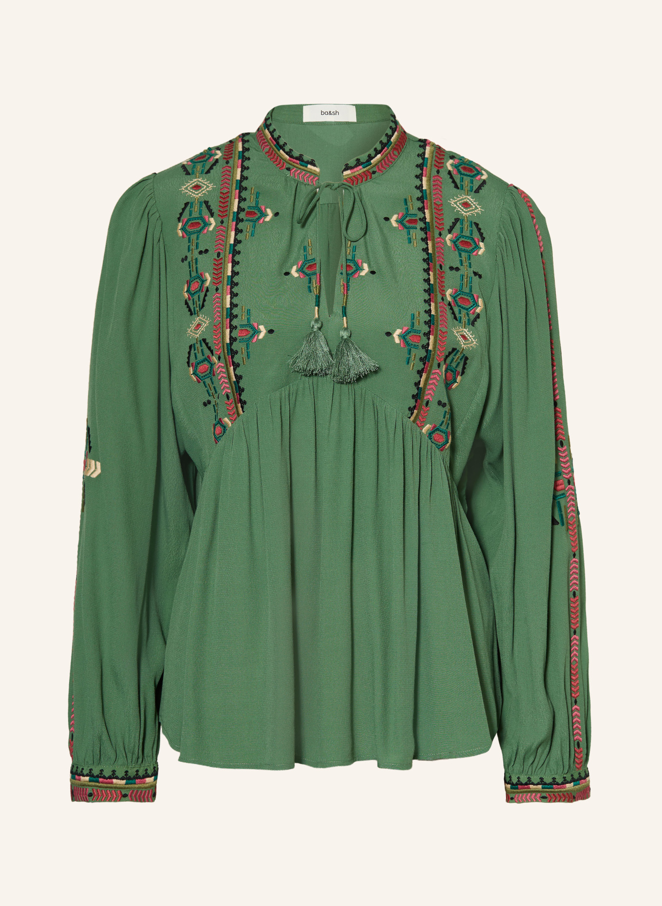 ba&sh Blusenshirt TILT: GRÜN / ALTROSA / CREME