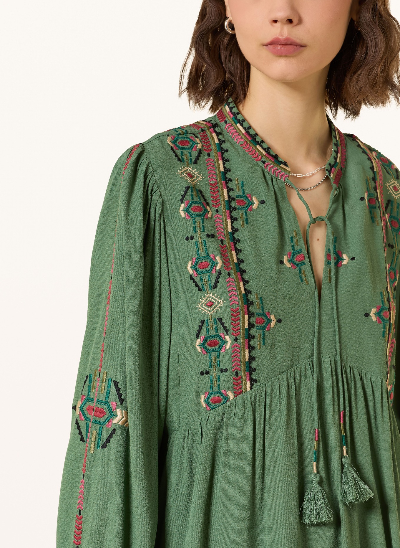 ba&sh Blusenshirt TILT: GRÜN / ALTROSA / CREME