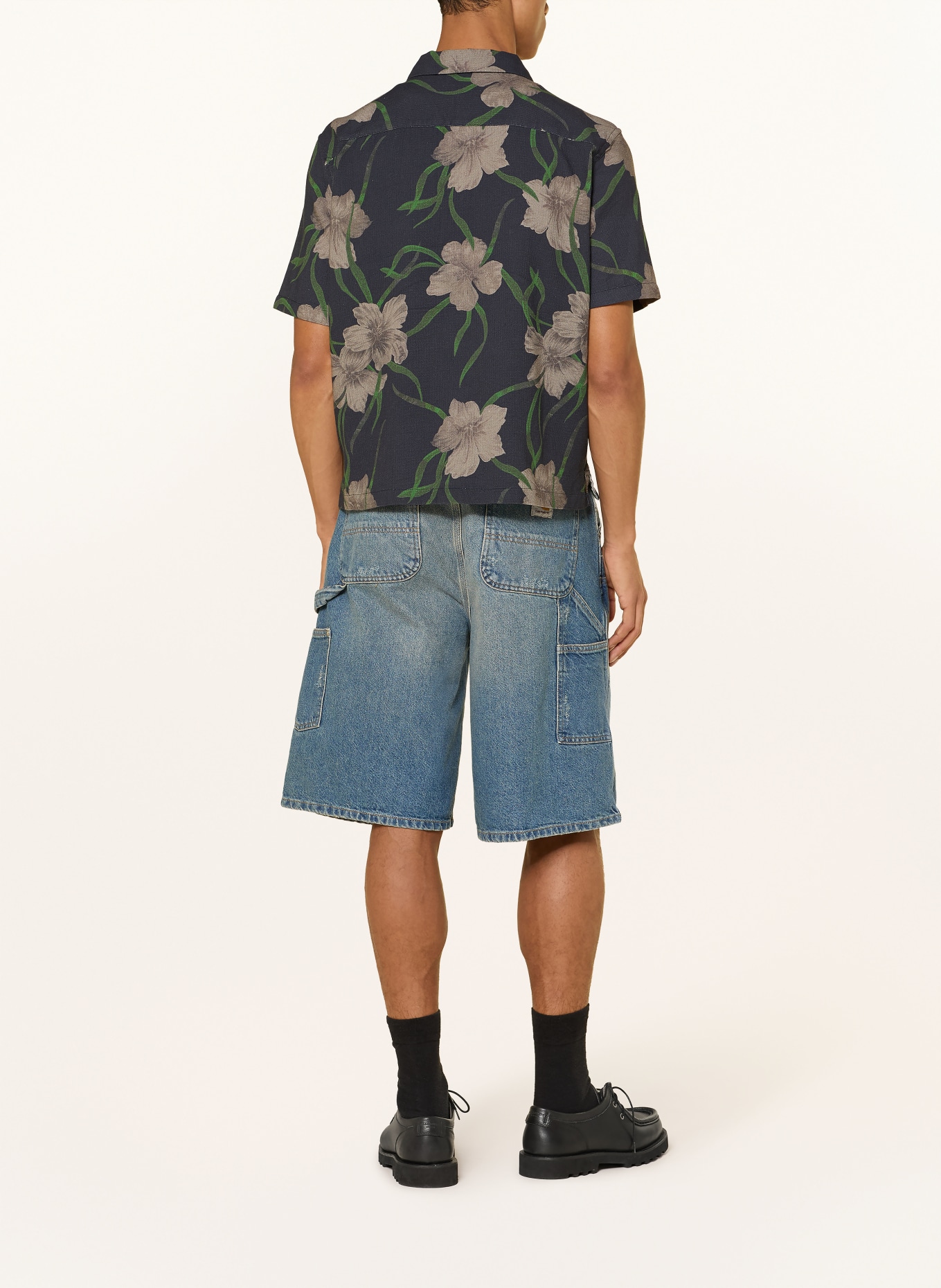 ALLSAINTS Chemise à manches courtes CLIMBER Boxy Fit: BLEU FONCÉ / GRIS / VERT