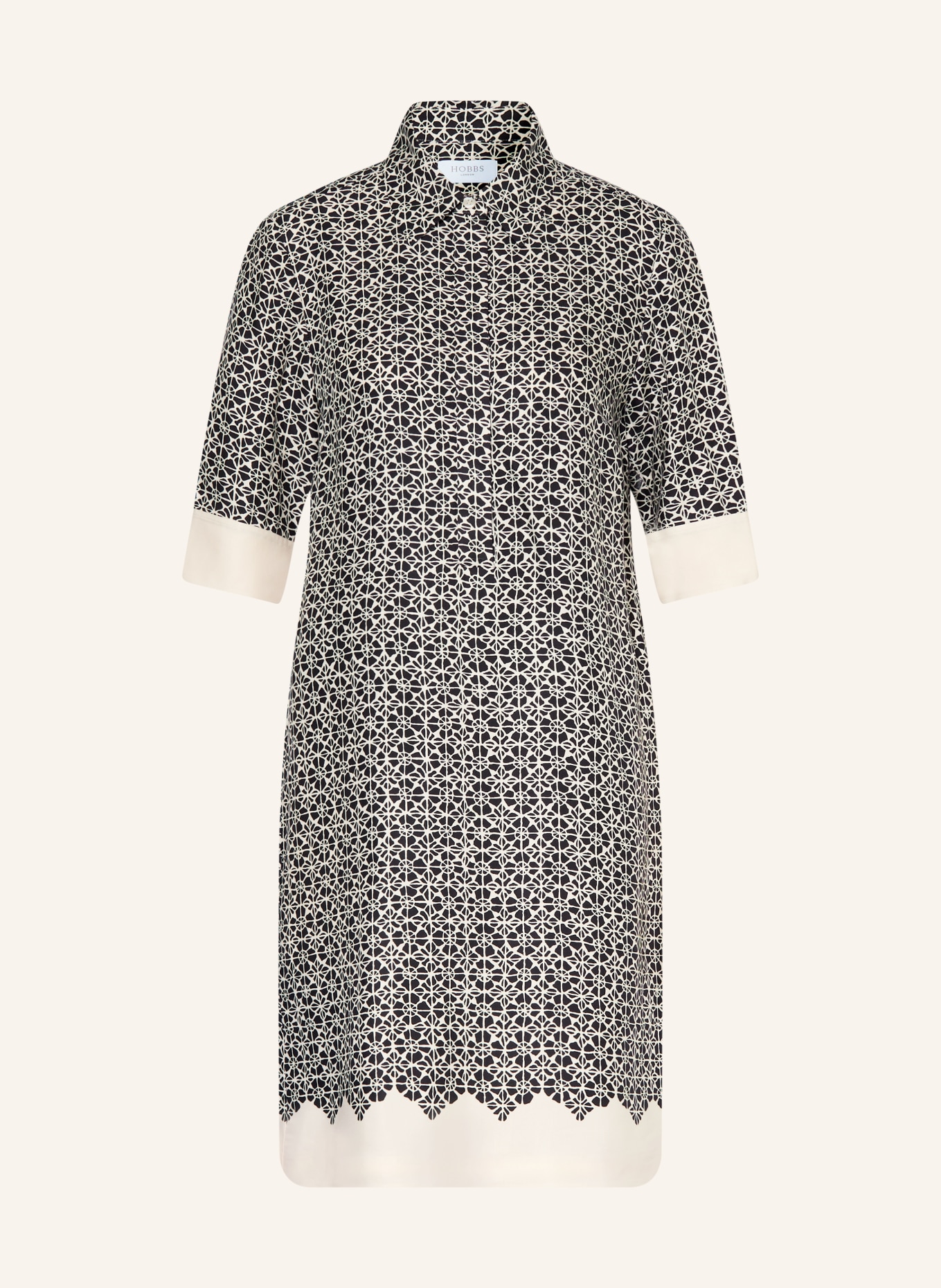 HOBBS Sukienka koszulowa MARCIELLA z satyny: CZARNY / ECRU