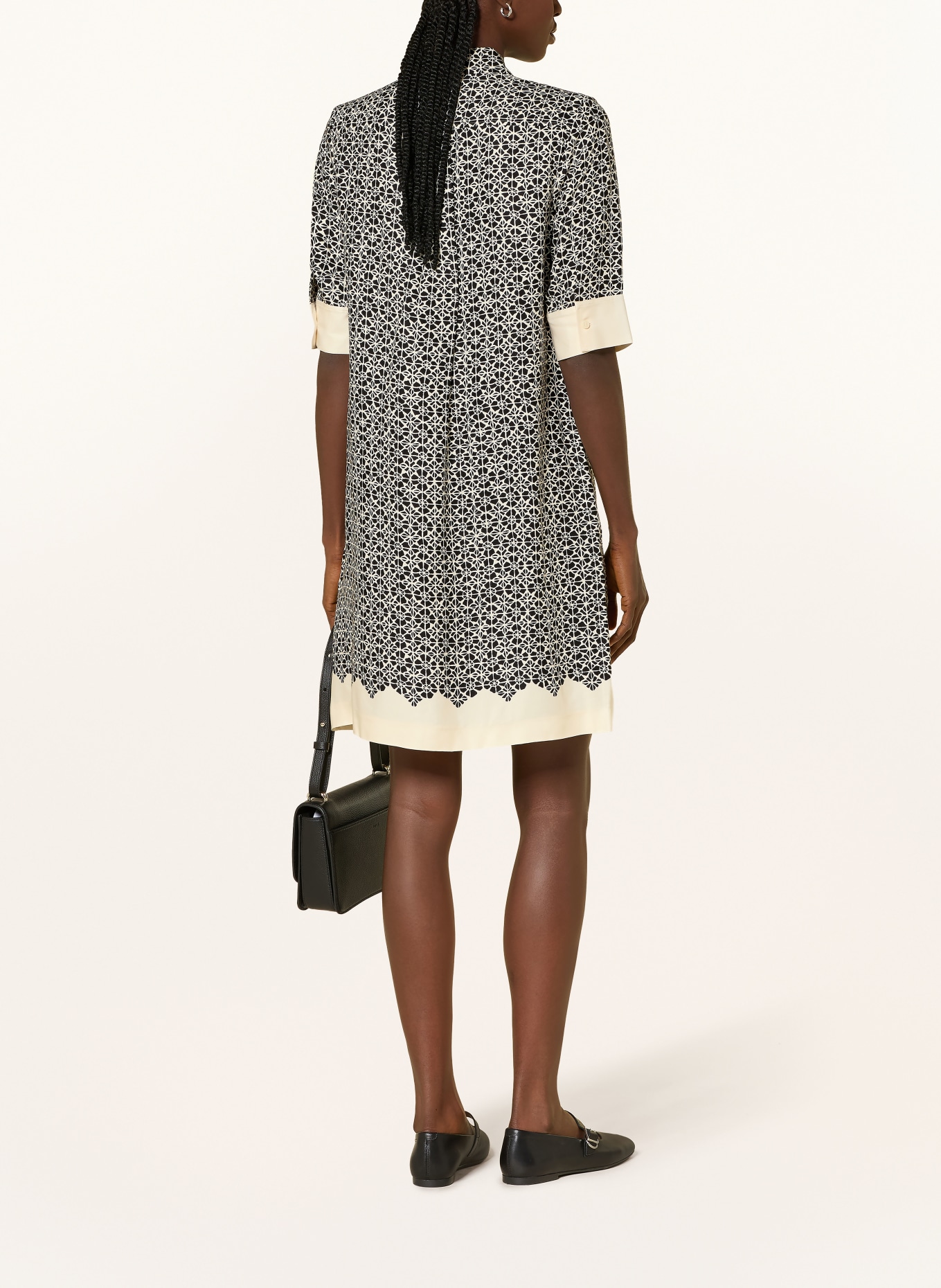 HOBBS Sukienka koszulowa MARCIELLA z satyny: CZARNY / ECRU