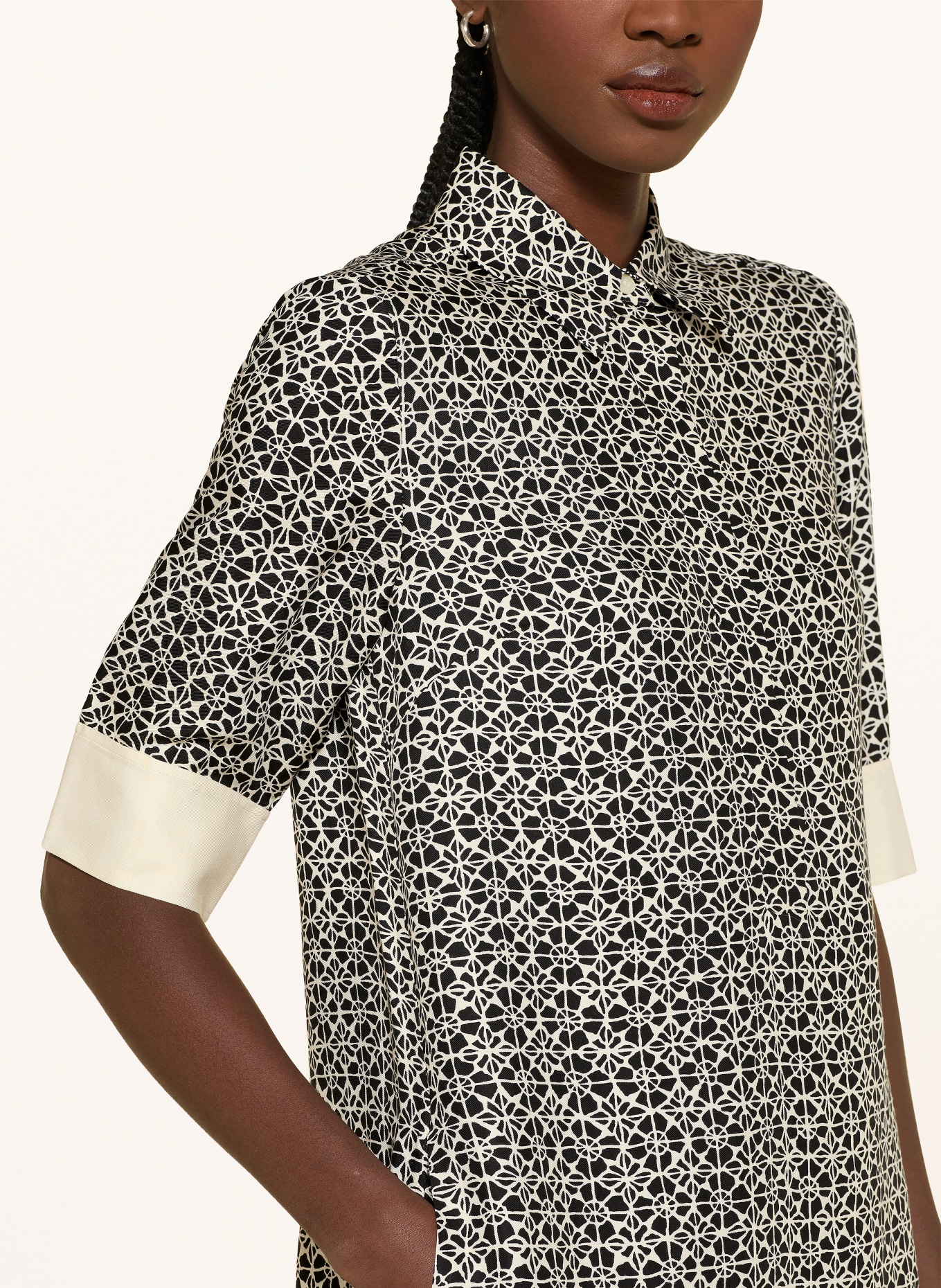 HOBBS Sukienka koszulowa MARCIELLA z satyny: CZARNY / ECRU