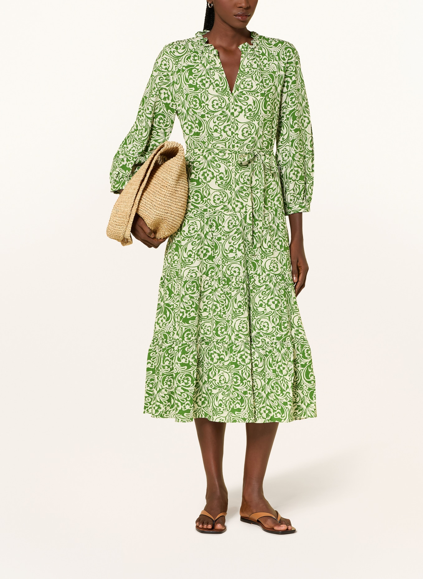 HOBBS Sukienka AMARIS: ZIELONY / BIAŁY