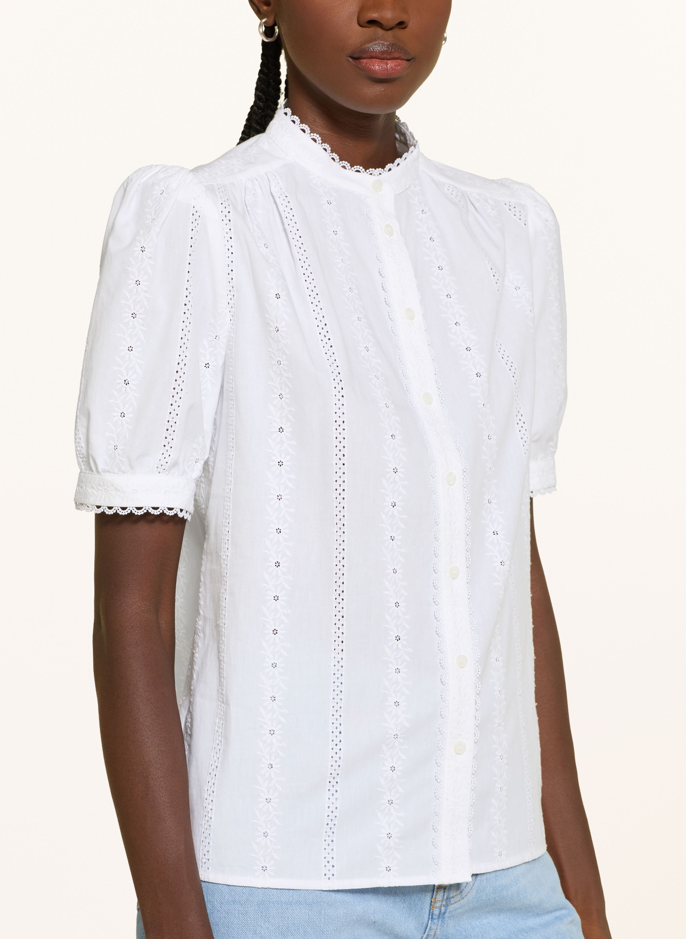 HOBBS Bluzka z koronką SAWYER: BIAŁY