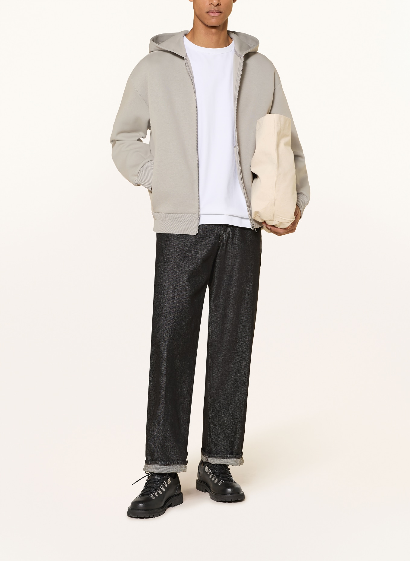 COS Sweatshirt jacket: LIGHT GRAY