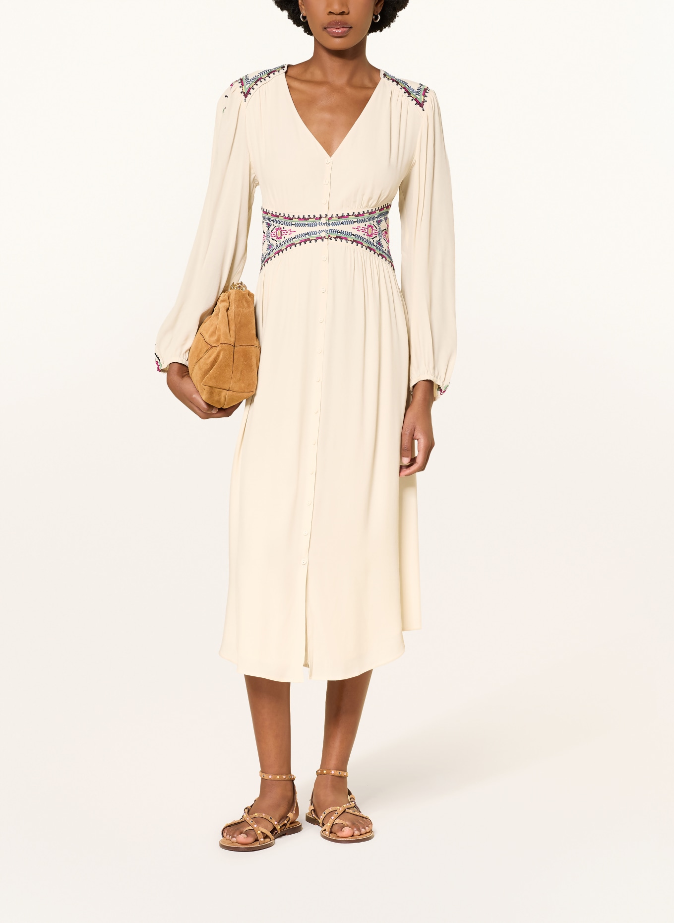 ba&sh Kleid TINA: ECRU / LILA / DUNKELBLAU