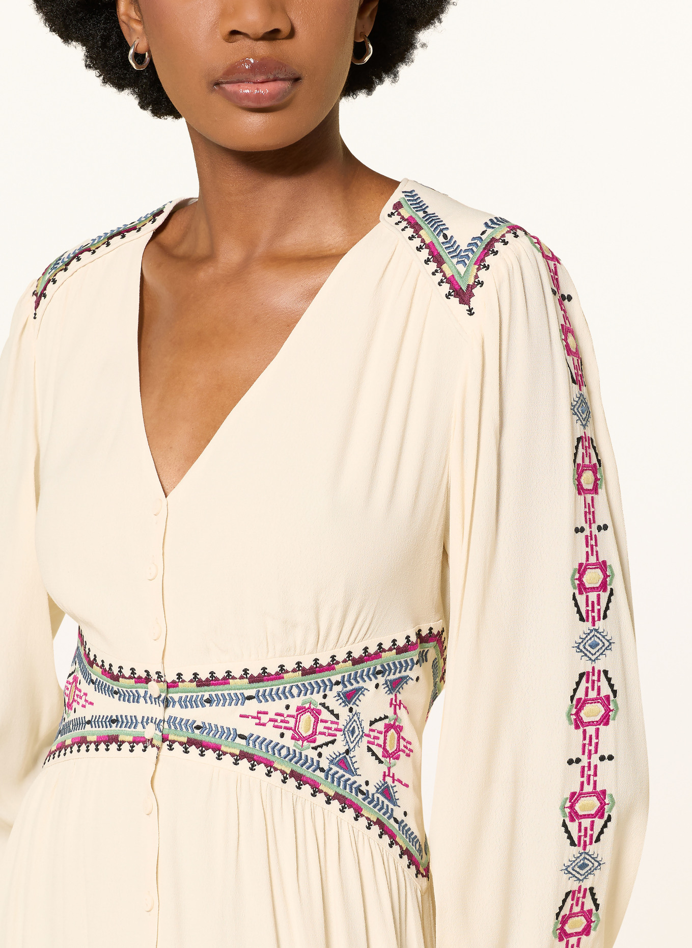 ba&sh Kleid TINA: ECRU / LILA / DUNKELBLAU