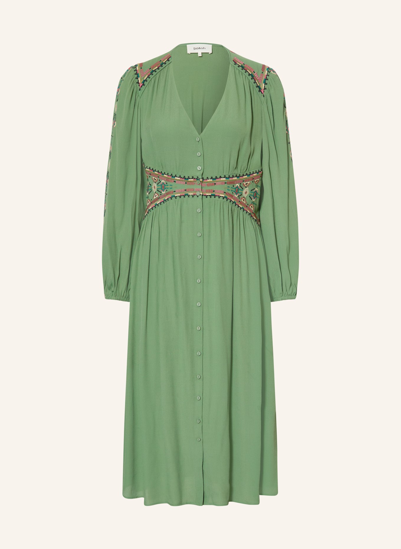 ba&sh Kleid TINA: GRÜN / PINK / SCHWARZ