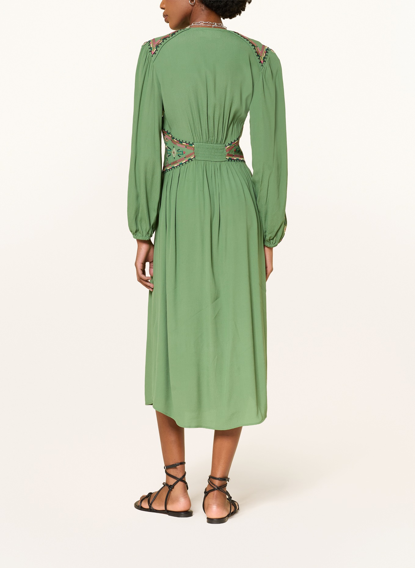 ba&sh Kleid TINA: GRÜN / PINK / SCHWARZ