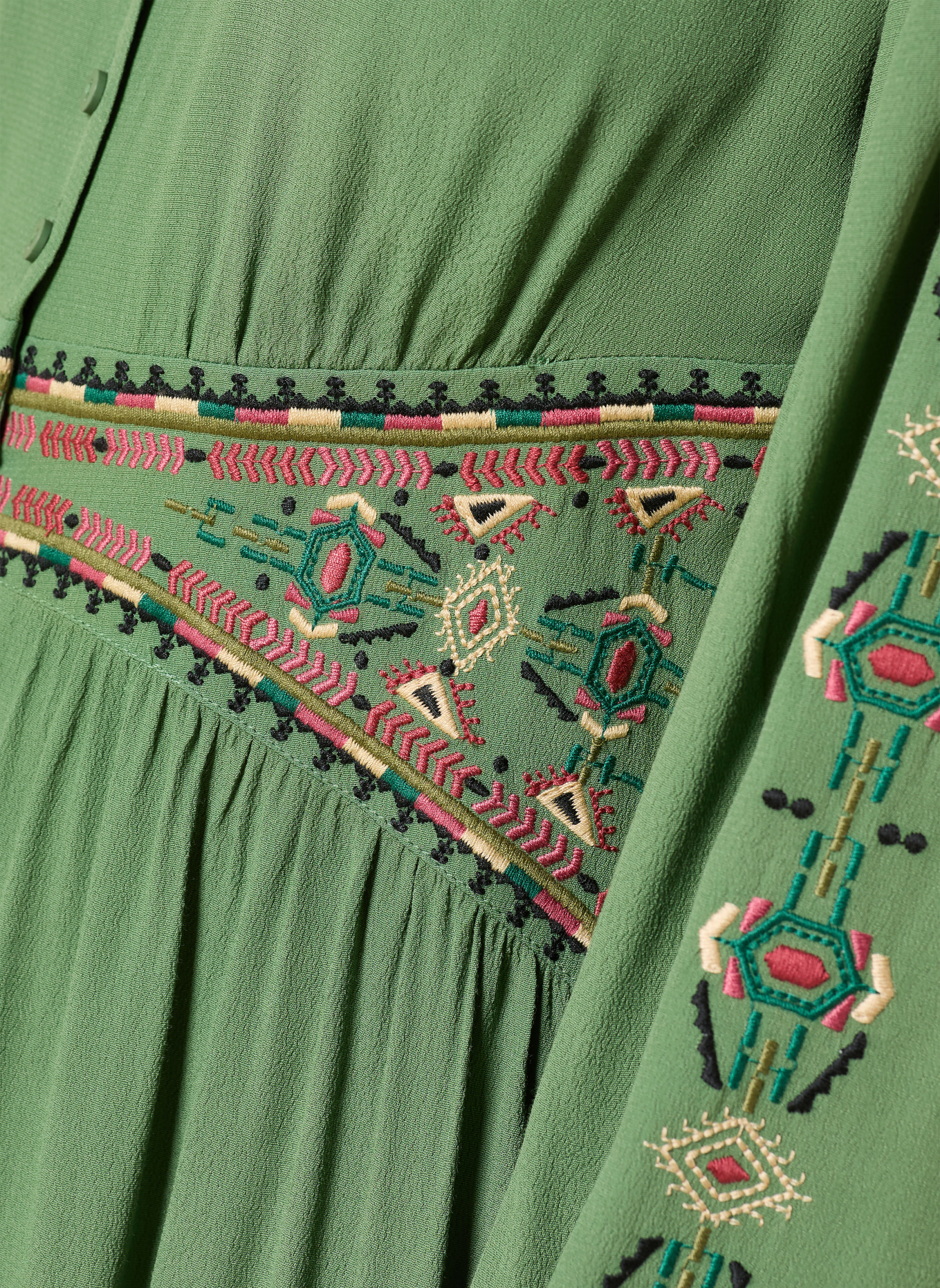 ba&sh Kleid TINA: GRÜN / PINK / SCHWARZ