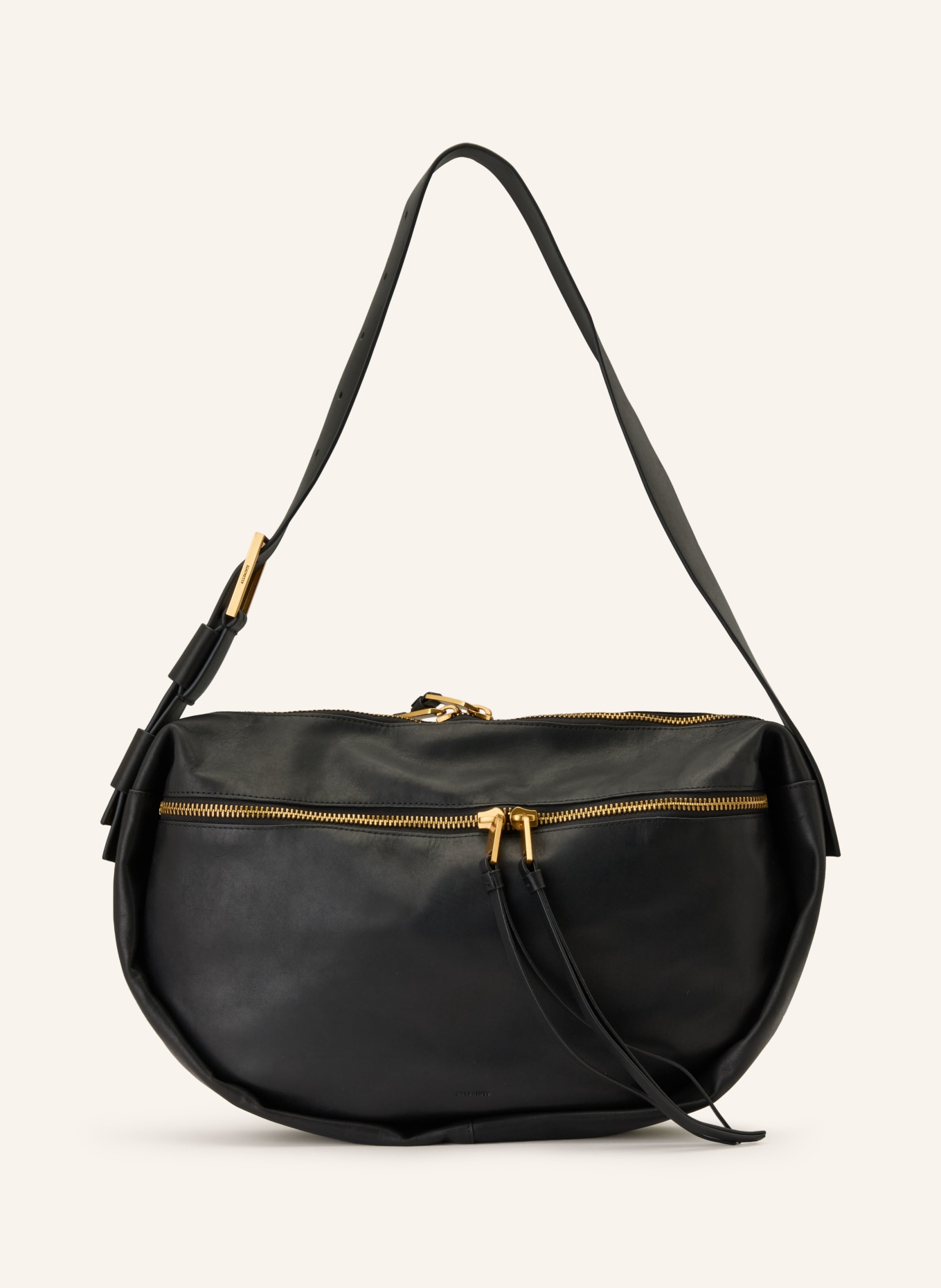 ALLSAINTS NOEMIE Shoulder Bag: BLACK / GOLD
