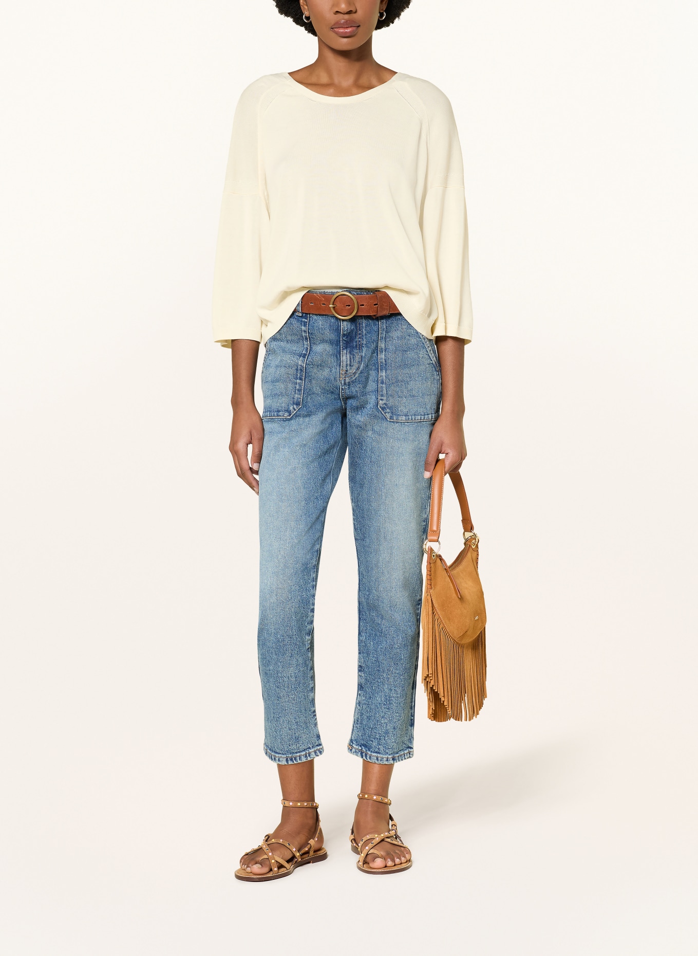 ba&sh Strickjacke BRAHA mit 3/4-Arm: ECRU